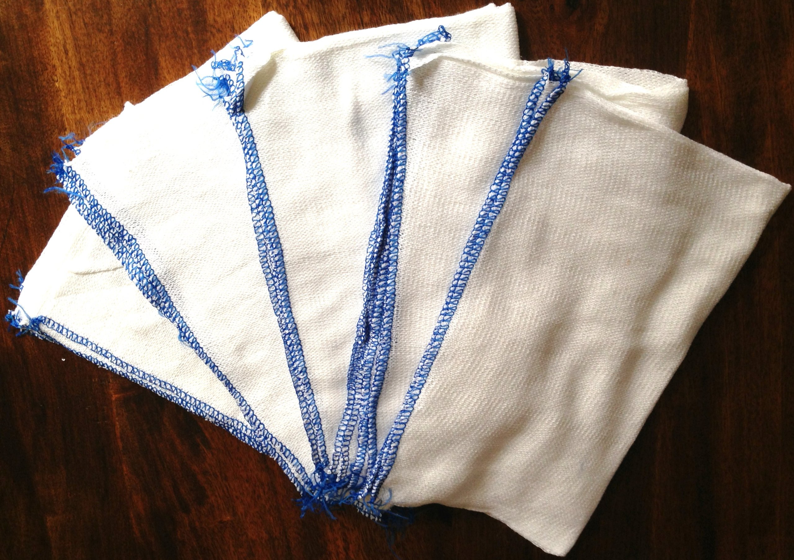 Dish Cloths White Cotton Stockinette 25 Pack