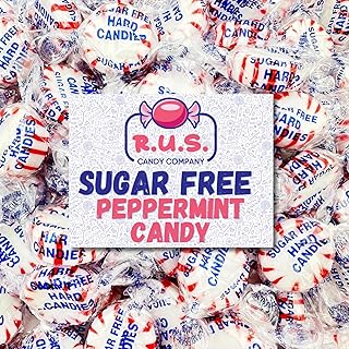 Sugar Free Peppermint Hard Candy Starlight – About 75 Individually Wrapped Breath Mints – Bulk 1 Pound Bag – Refreshing Mint Flavor – Keto Friendly, Diabetic Candy, Gluten Free