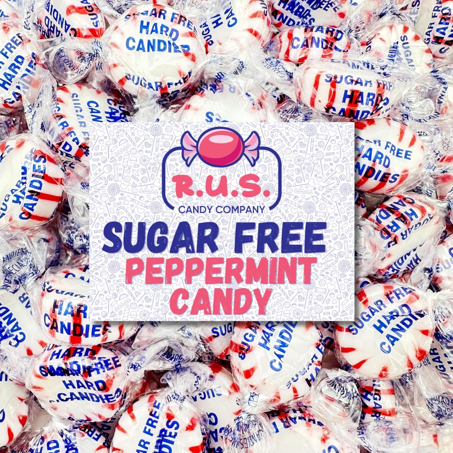 Sugar Free Peppermint Hard Candy – About 225 Individually Wrapped Breath Mints – Bulk 3 Pound Bag – Refreshing Mint Flavor – Ideal for Diabetics and Health Conscious Individuals (3 Pound, Peppermint)
