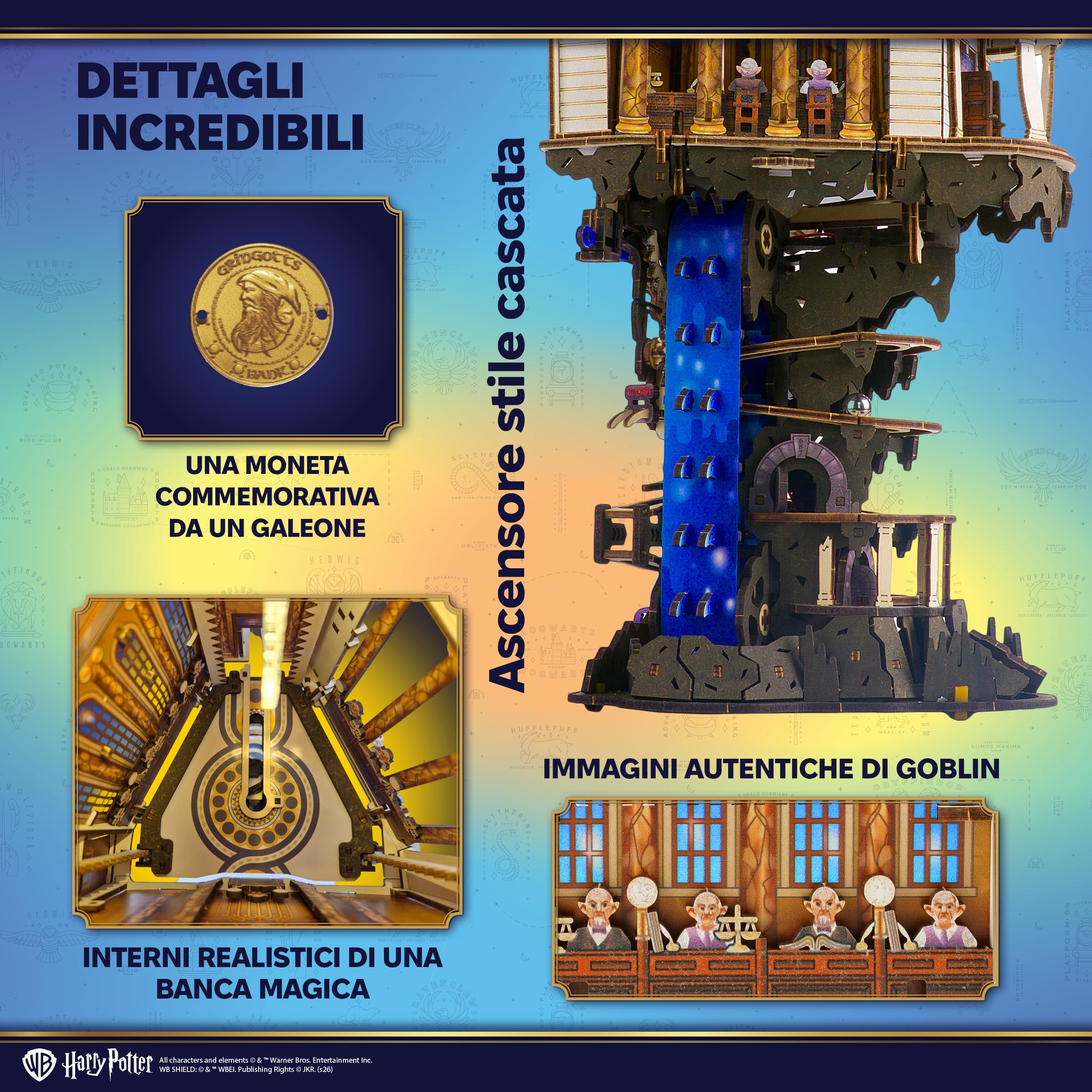 UGEARS Harry Potter Banca dei Maghi Gringott – Pista da Biglie Puzzle 3D in Legno, Modellismo da Costruire Adulti, Modellini da Costruire per Adulti, Rompicapo in Legno, Costruzioni, Hobby Creativi