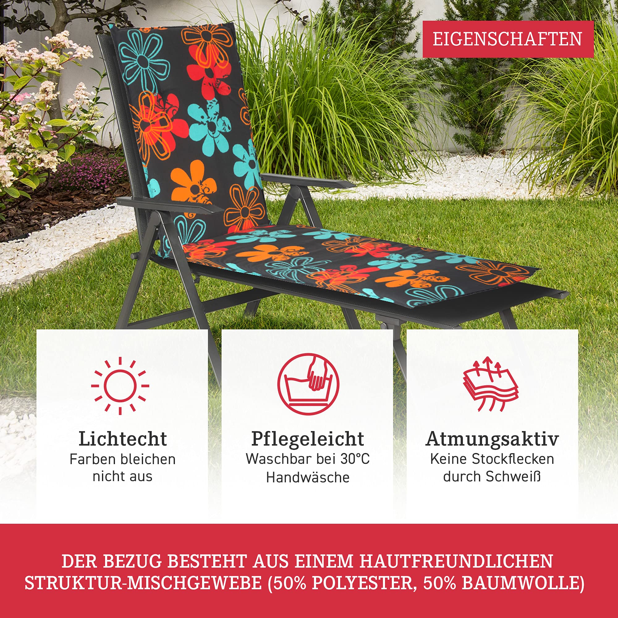 HABITA 33 HOME Cojines Para Sillas De Jardín – Set De 6 (50x50x8