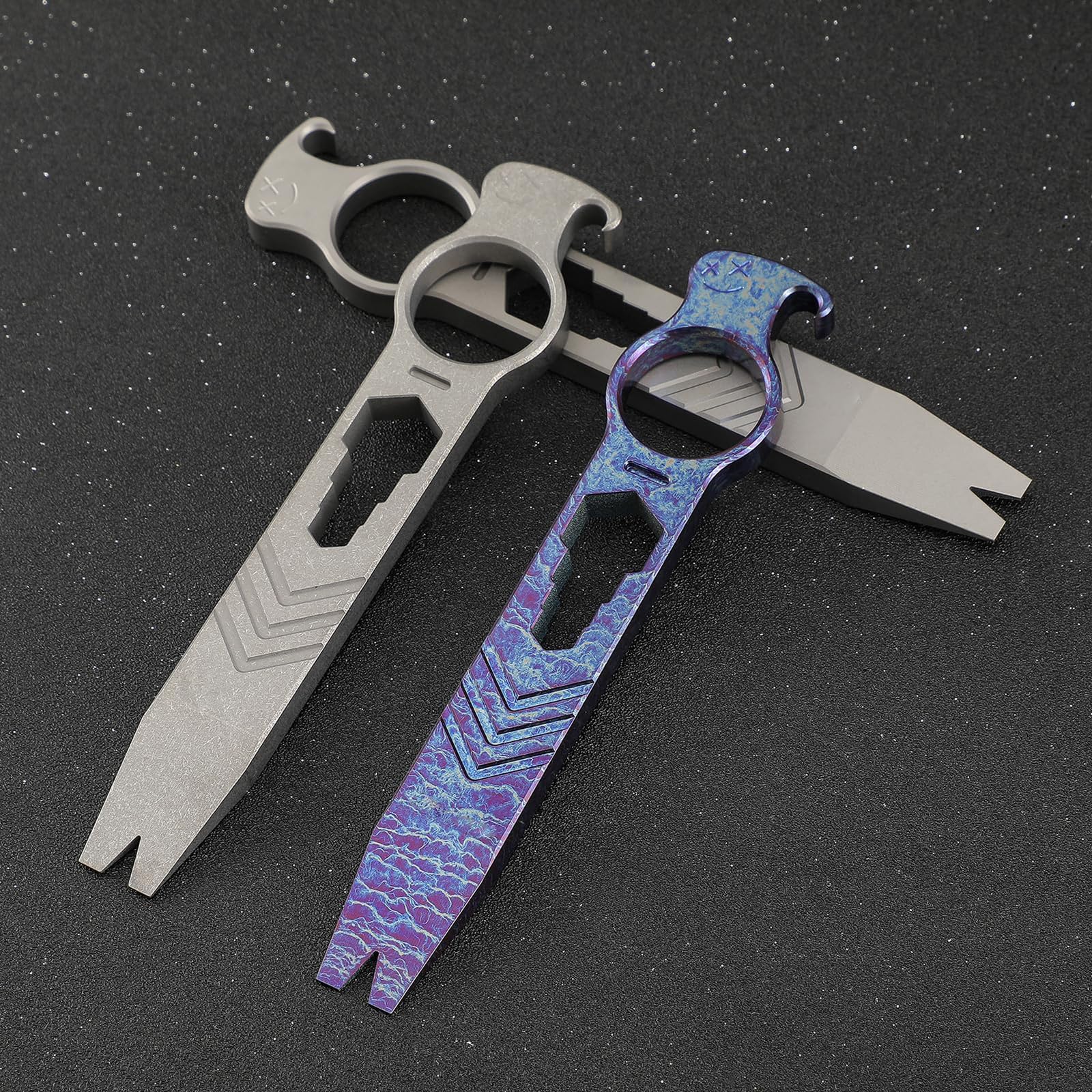 Multifunktions Brechstange, EDC Pry Bar-Multi-fonctions en Titane, Décapsuleur de Poche, Levier Multifonctionnel, Clé à molette, Cadeau Anniversaire