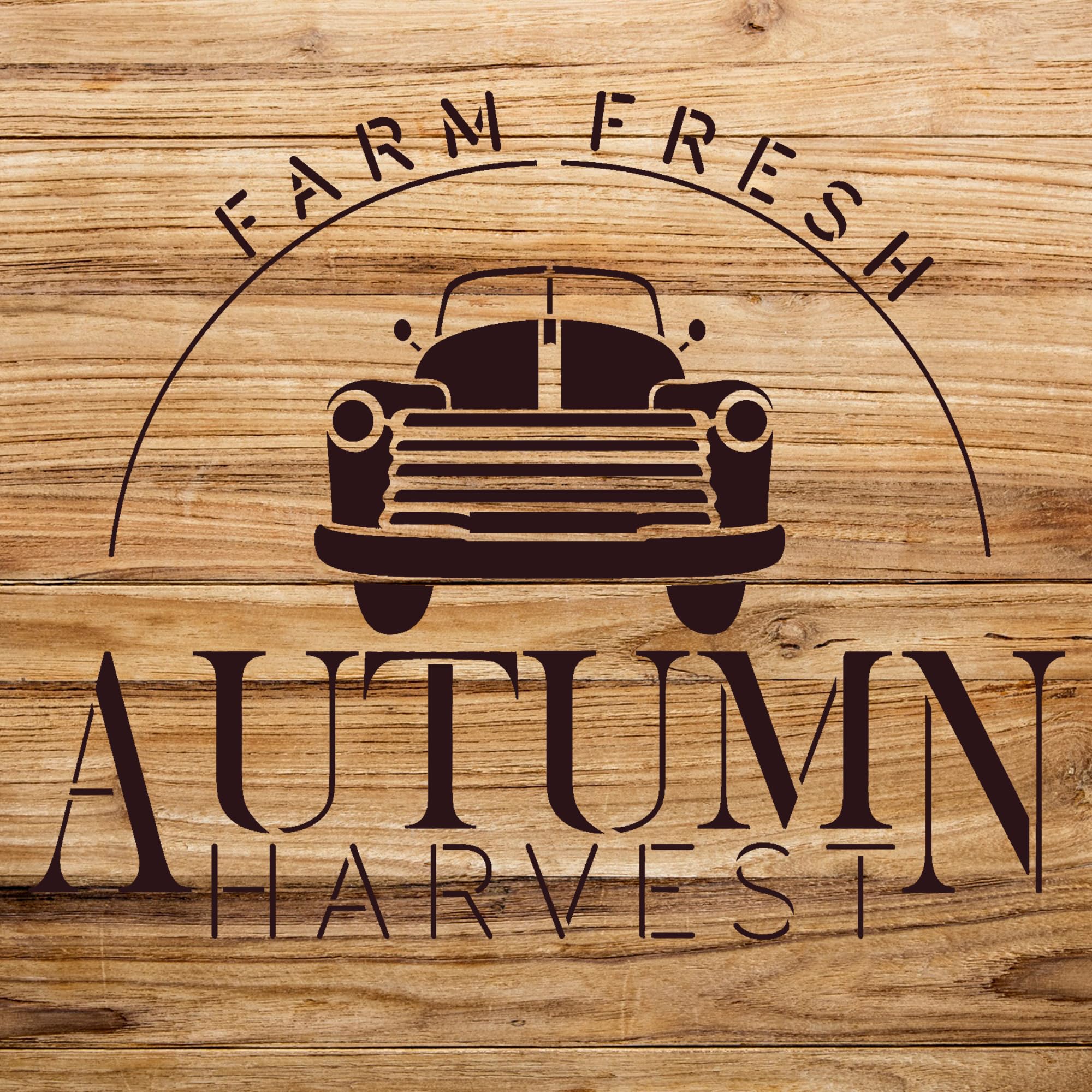 Pumpkin Truck Stencil Pattern for Wood and Crafts, Reusable Mylar Template, Ideal for Autumn Decor and Seasonal Art Projects - Size A3 (11.7