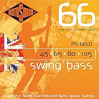 Rotosound Conjunto de 4 cordas para baixo elétrico RS66LD (45-105)