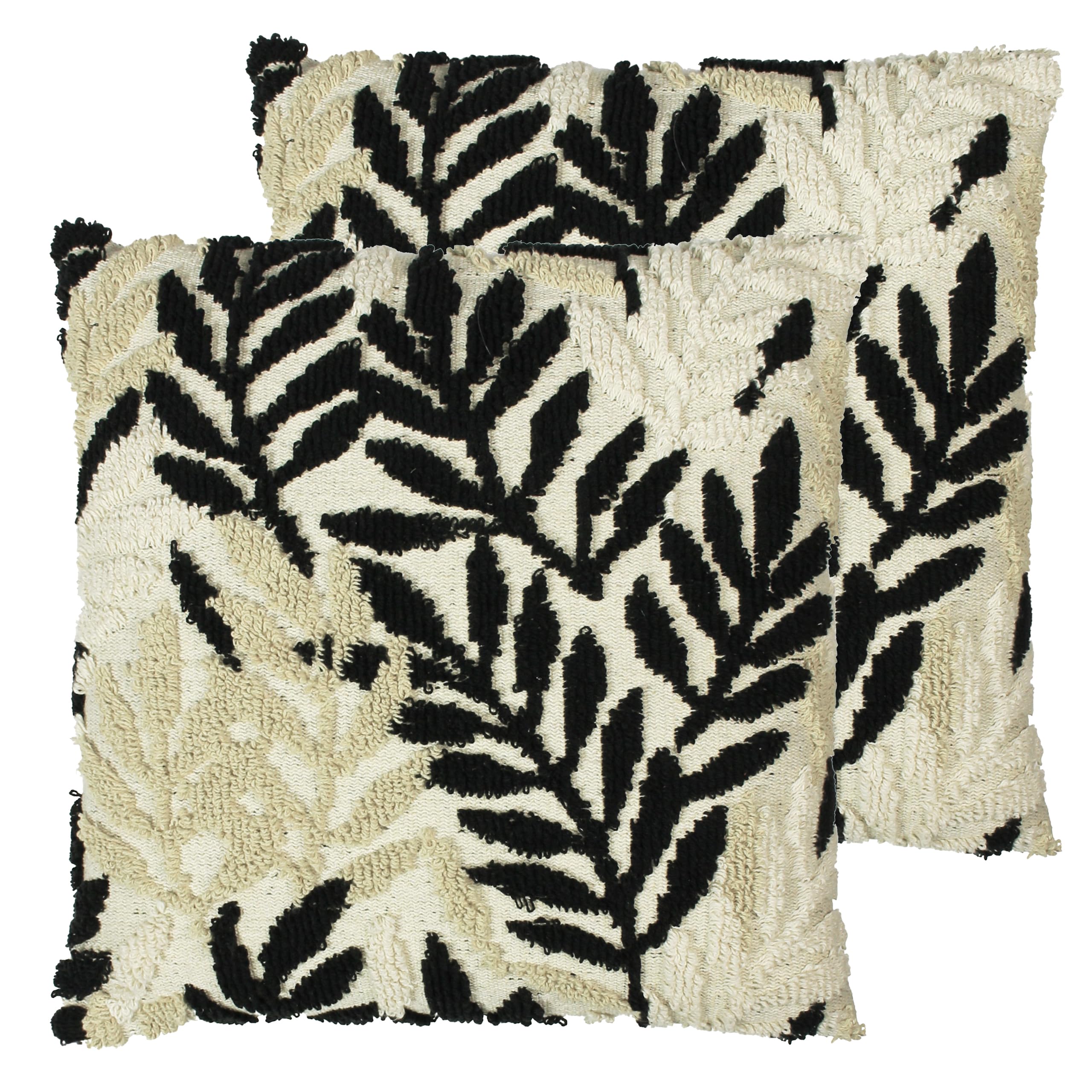 furn. Caliko Botanical Tufted Feather Filled Cushion - Twin Pack