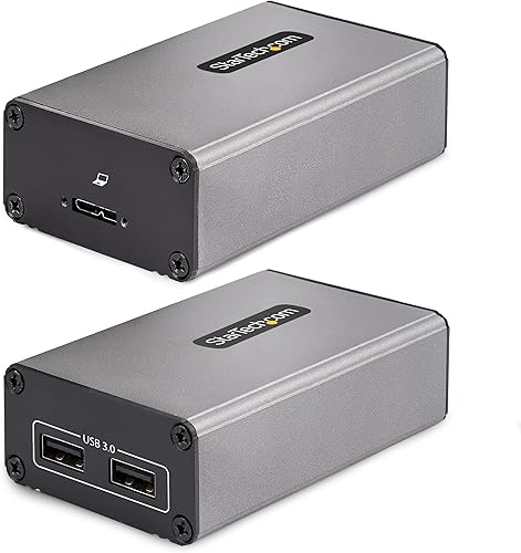 StarTech.com Extensor USB 3.0 de 2 puertos sobre fibra multimodo OM3 - LC/LC - Hub USB-A 2X - 5Gbps - Alcance de 1,148.3 ft (1150 pies) - Extensor
