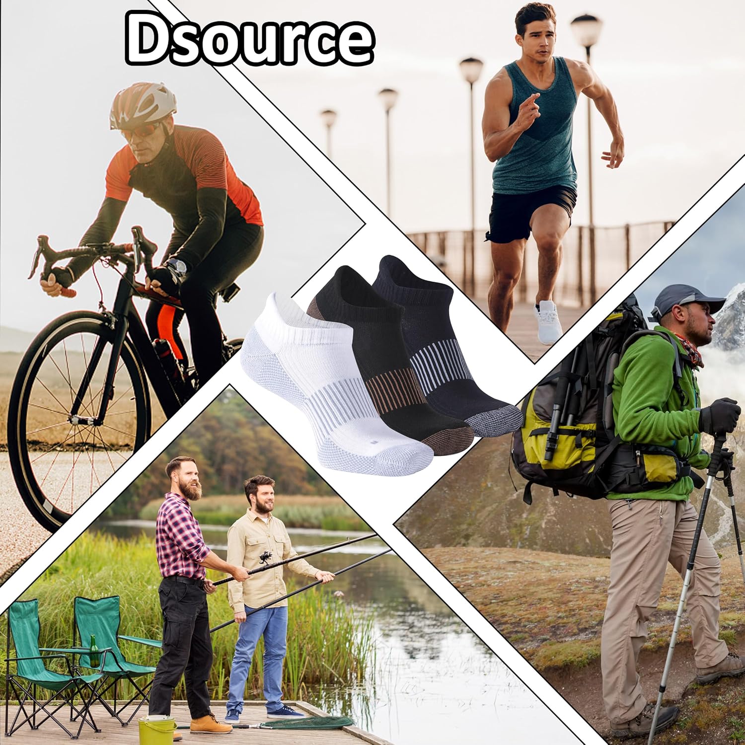 Dsource Unisex Copper Socks, Cushioned Sole Arch Support Athletic Ankle Socks Cycling Basketball Running Socks - Image 7