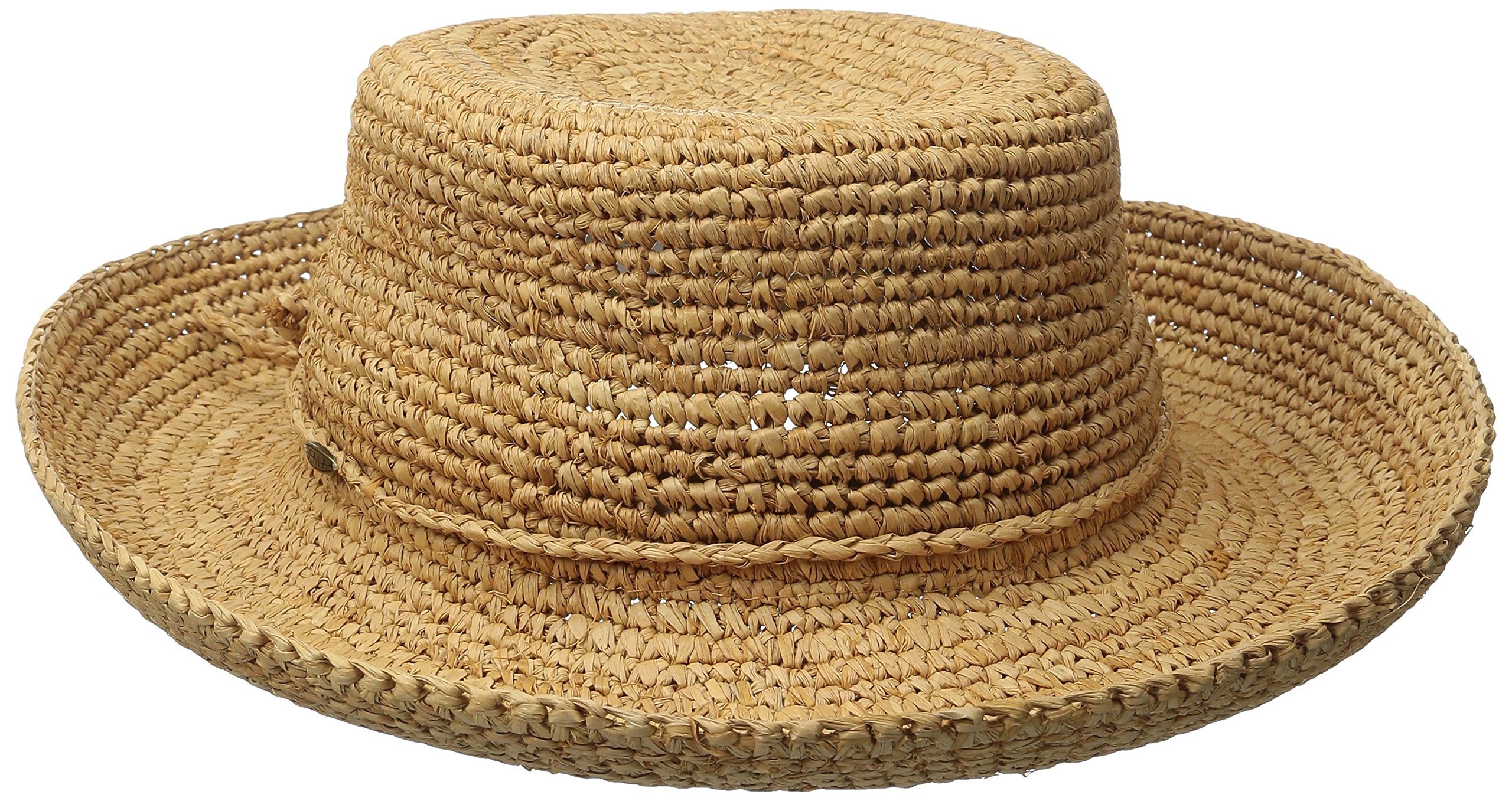 ScalaWomen's Crocheted Raffia Hat with Drawstring