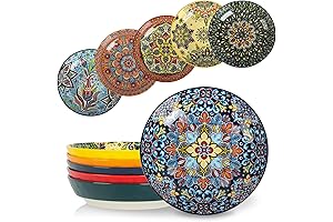 KitchenTour 6-Piece 30 oz Large Ceramic Pasta Bowl Set