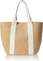 Vista 1 de The Drop Tracy Large Canvas Detail Straw Tote