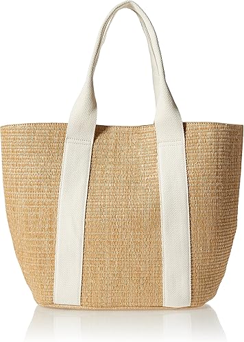 The Drop Tracy Large Canvas Detail Straw Tote