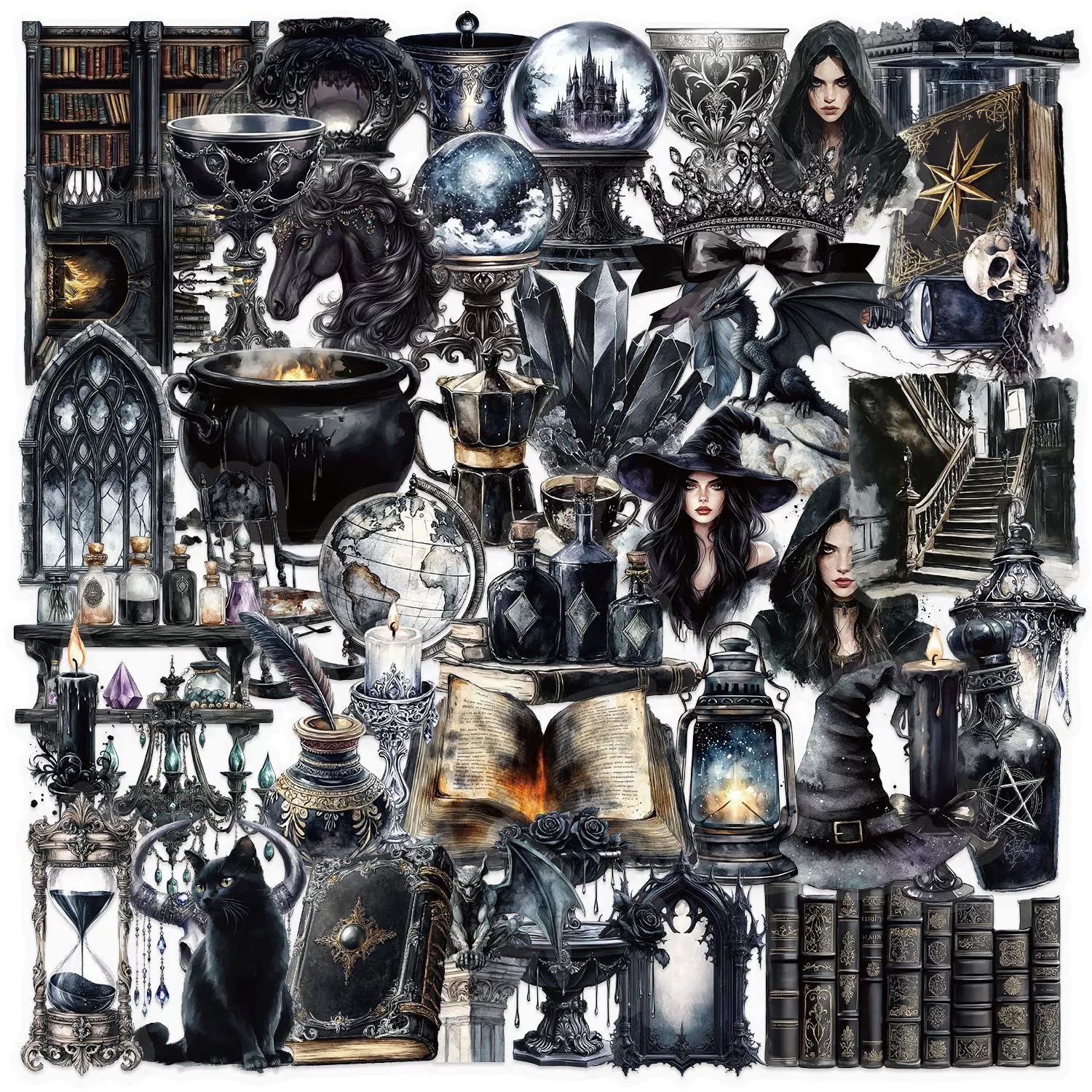 50 Stück Magie Aufkleber Pack Magic Transparent Sticker Set Wasserdichte Vinyl Sticker für Laptop Kinder Autos Motorrad Fahrrad Skateboard Gepäck Koffer Computer Aufkleber Graffiti Decal