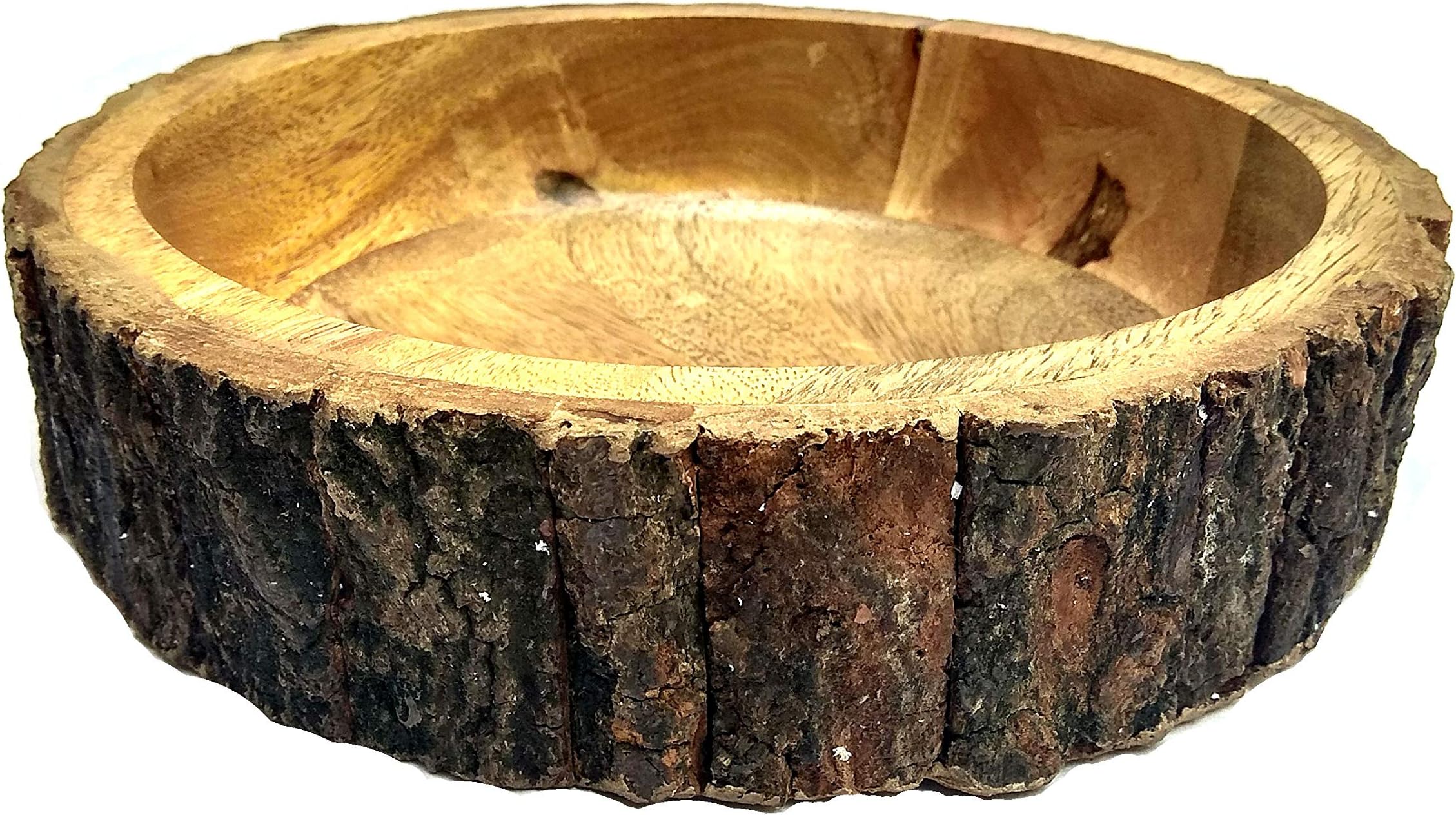 Kraftyhome Wooden Bowl for Serving Fruit | Fruit Bowl - 8.5 inch