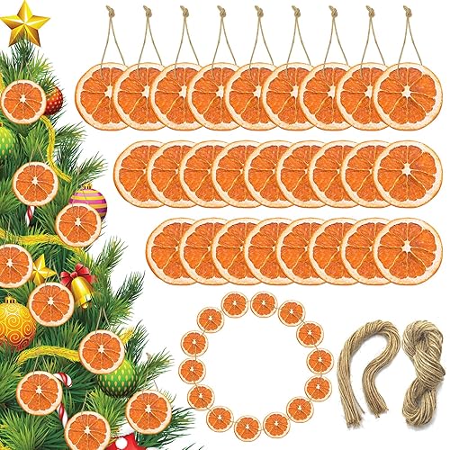 40 Pcs Dried Orange Slice Christmas Garland with Hemp Rope