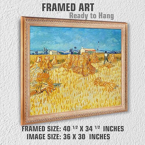 Miniatura 1200 de A&T ARTWORK The Starry Night de Vincent Van Gogh. Tamaño del marco: 36 x 30 pulgadas, tamaño de la imagen: 30 x 24 pulgadas, reproducciones clásicas