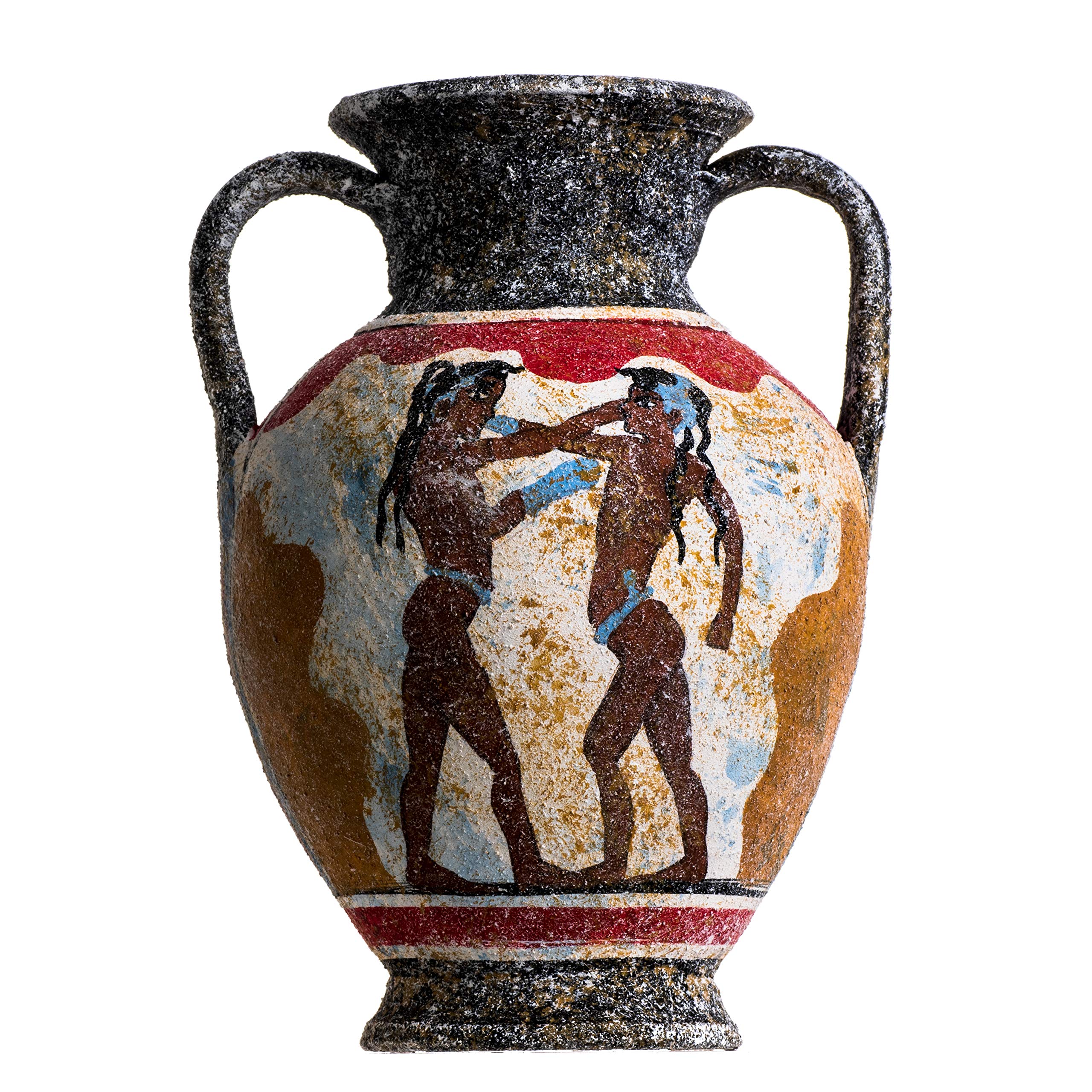 BeautifulGreekStatues Antike griechische Minoanische Amphore Akrotiri Boxer Fresco handgefertigte Keramik Vase Medium
