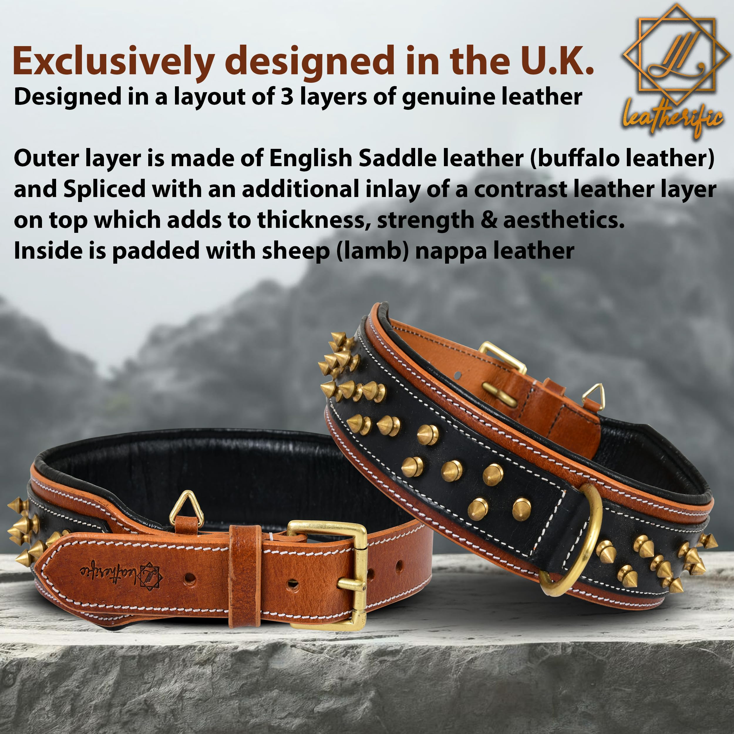 Buy Leatherific Spiky Series Heavy Duty Spike Dog Collar | Premium