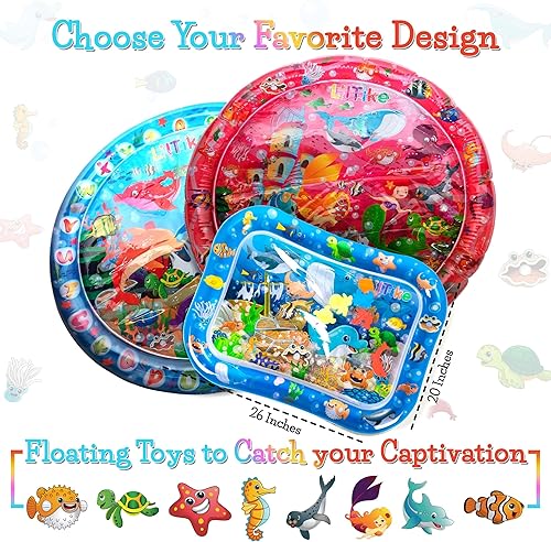 Miniatura 2 de Alfombrilla de agua para bebés  16 nuevos diseños y colores  Gran idea de regalo para recién nacidos  3, 6 y 9 meses, desarrollo sensorial para