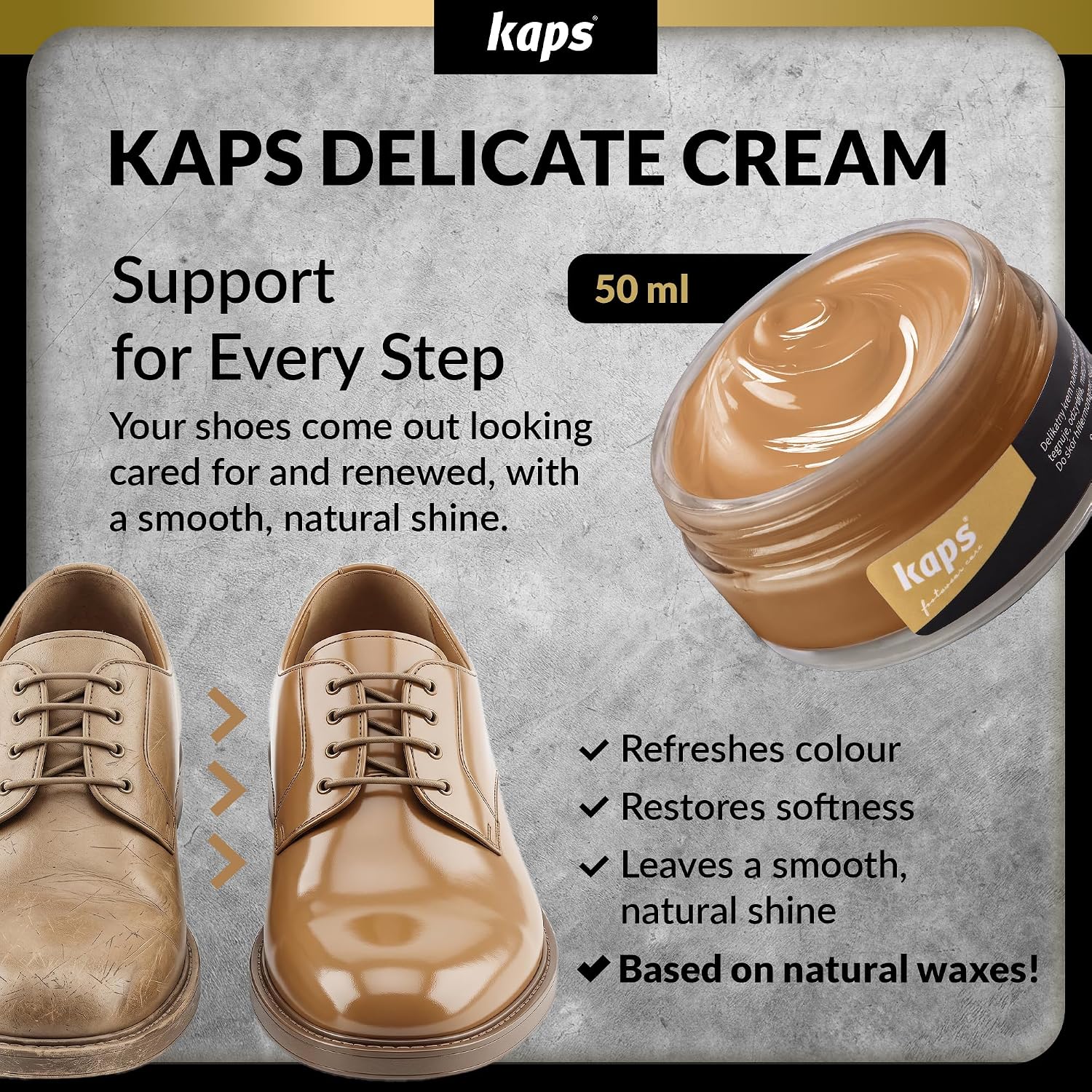 Kaps Delicate крем для ухода за обувью интенсивная защита и питание кожи 70 цветов