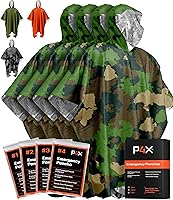 Vista 10 de PREPARED4X Emergency Mylar Poncho – Survival Rain Poncho with Hood – Lightweight, Compact, Reusable Emergency Blanket Poncho for Hiking, Camping