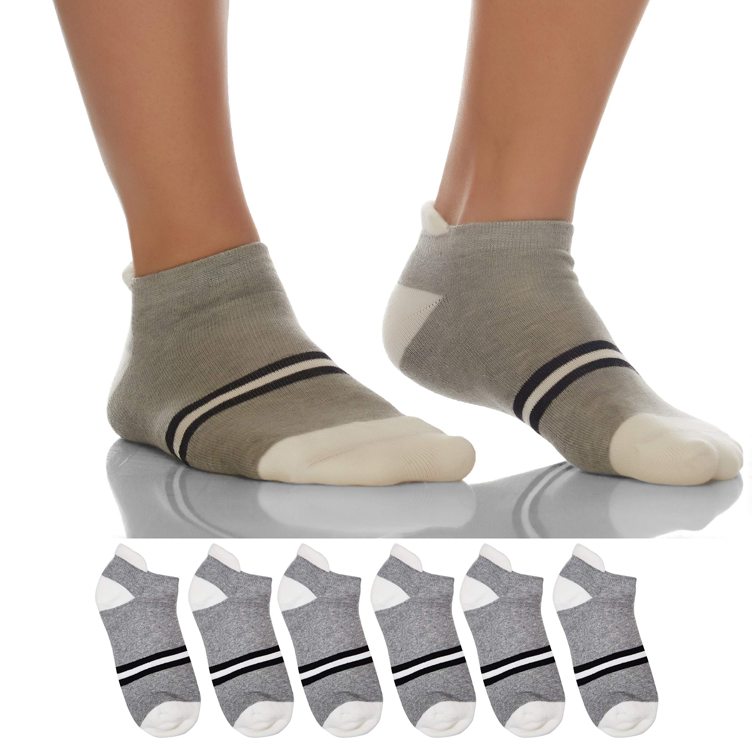 |Pack of 6|Unisex Socks- Athletic Ankle Extra Mesh Cotton Socks for Men and Women Free Size - Pack of 6 - Black and White in Gift Box|Summer Surprises Gifts |Gifts for Him|Gifts for Her