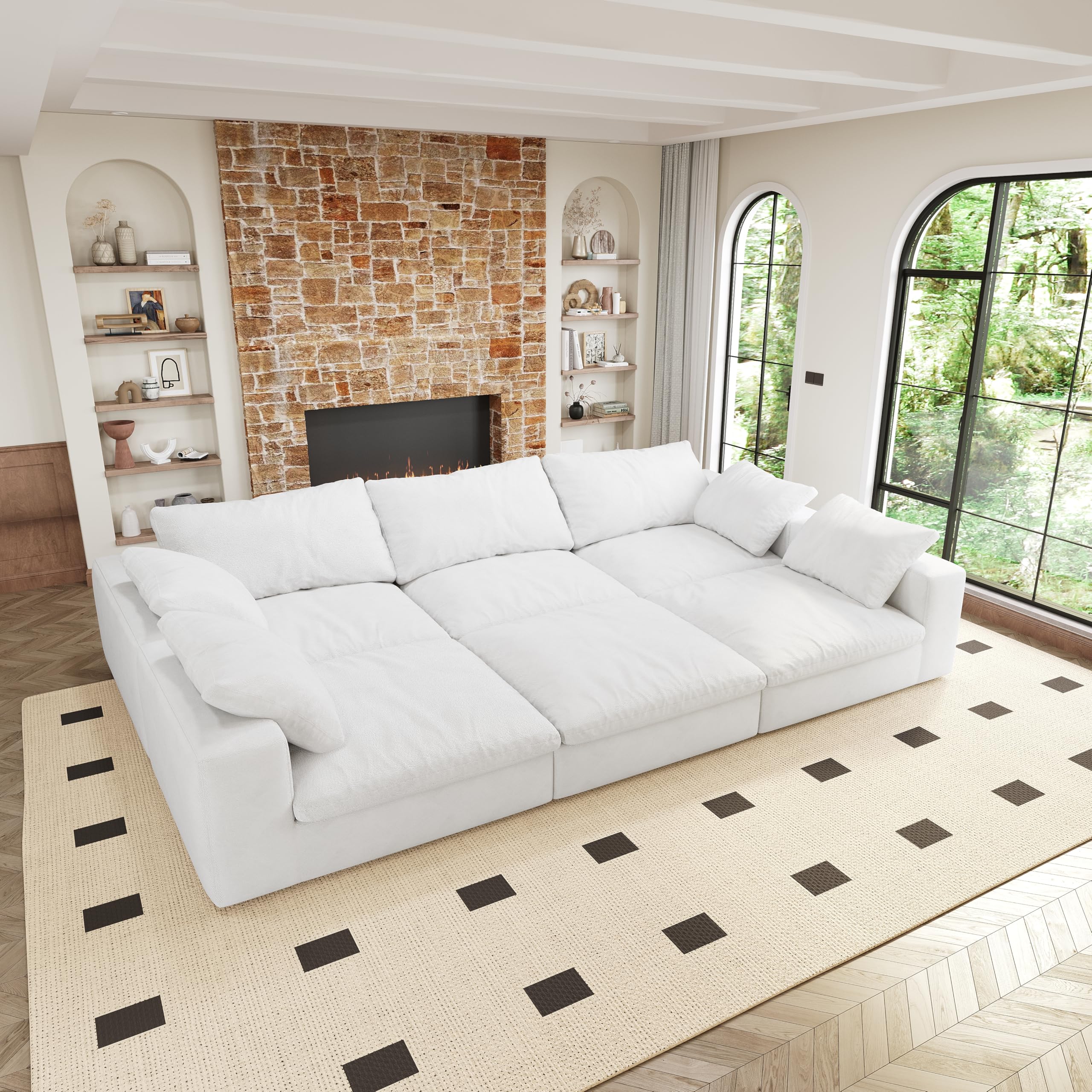Amazon.com: Large Size Modular Cloud Sofa 6 Seats Down Sofa Bed