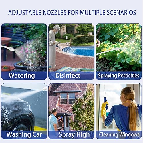 Miniatura 6 de Pulverizador de batería versátil multiusos con bolsas ecológicas de 1.35 galones para jardinería, césped y desinfección