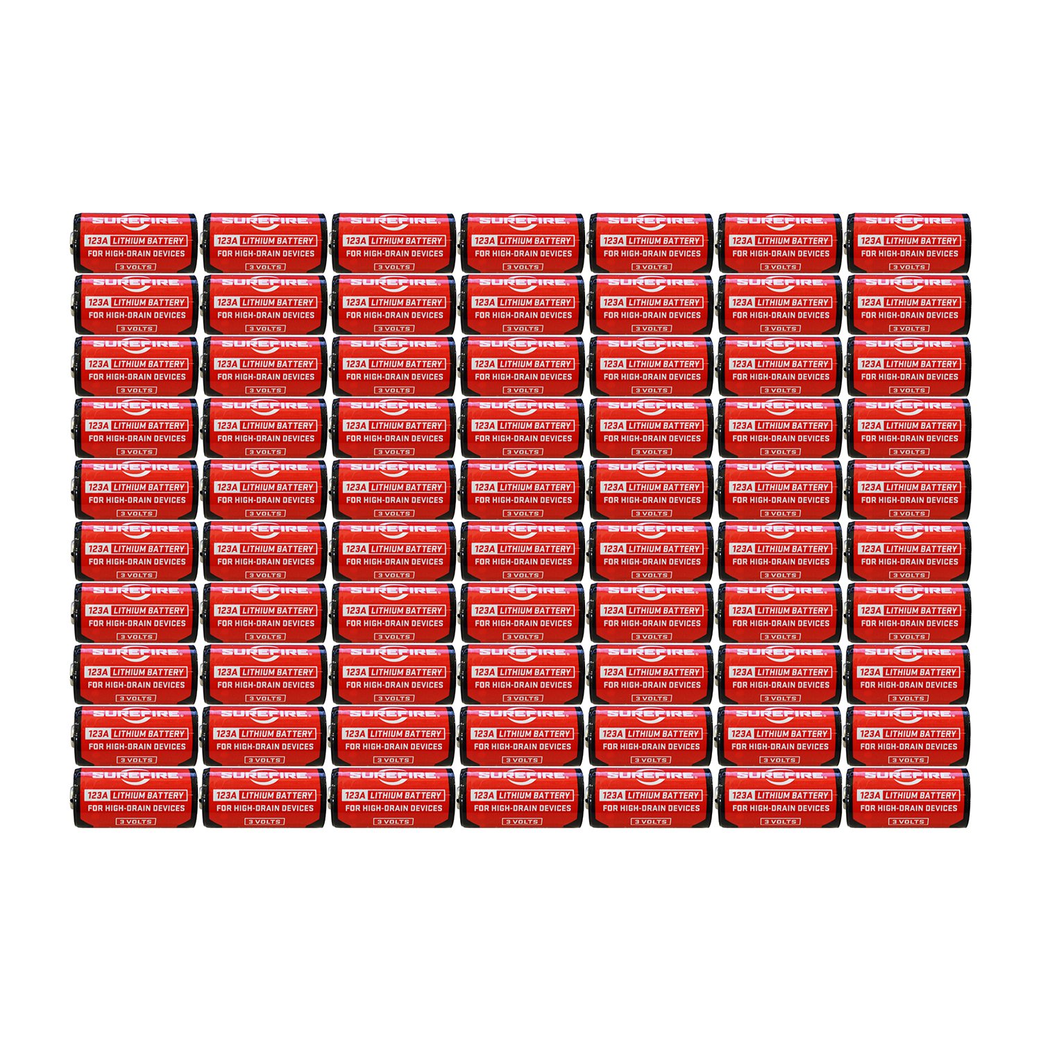 SureFire 72 Pack 123A Lithium Batteries, Red