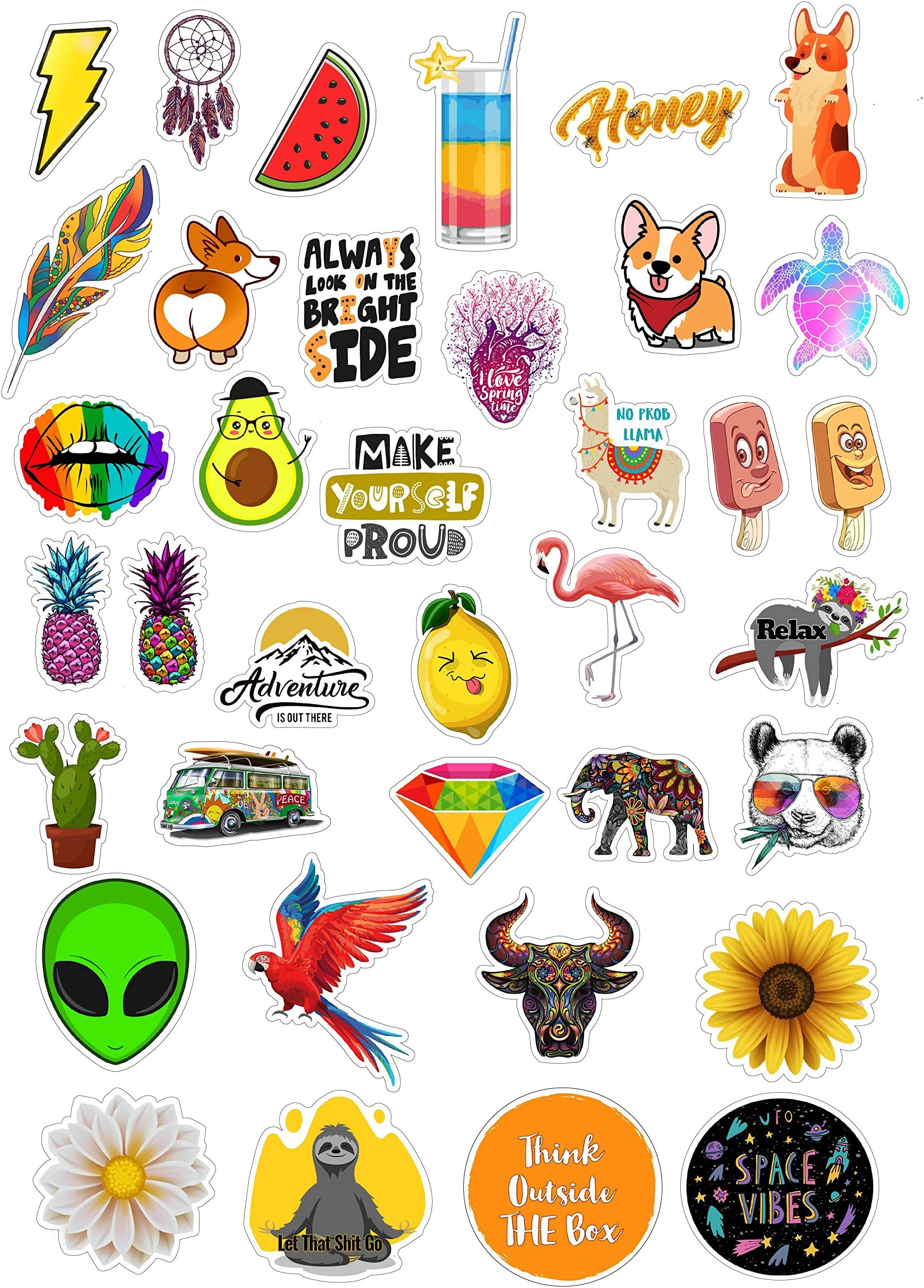 VSCO Stickers 37-Pack Cute Stickers for Water Bottles,Hydro Flask Teens Pura vida Stickers for Teen Girls, Laptop Waterproof,Extra Durable 100% Vinyl