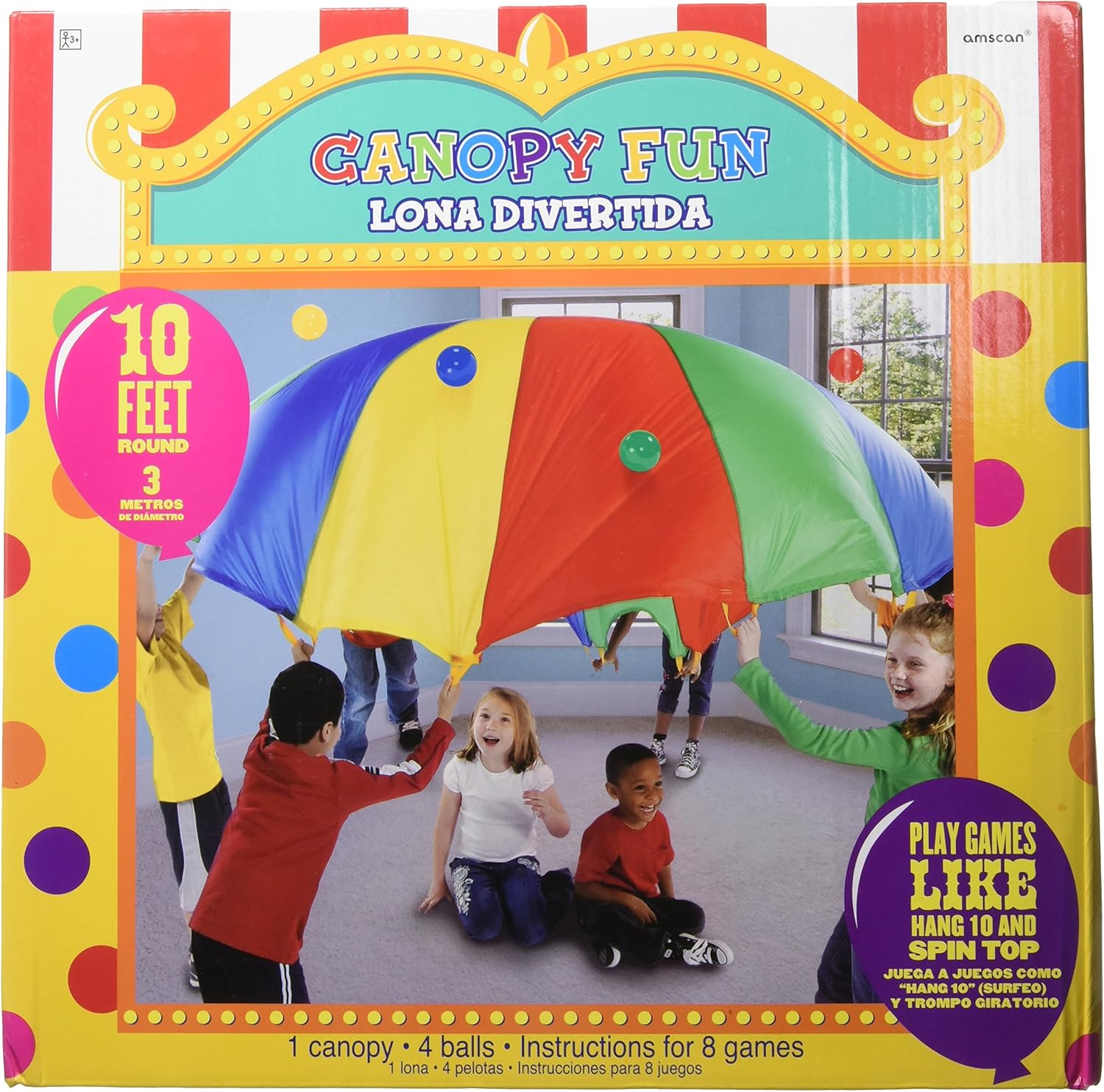Canopy Fun Game Multicolor Fabric Playtime Paradise - 10' (Pack of 5) - Perfect for Kids Outdoor & Indoor Fun
