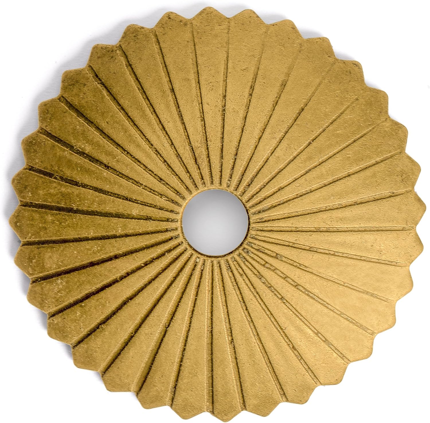 Hardware Philosophy “Radial” Brass Backplate Washers Hardware 1.6 Inches - Set of 10 - Architectural, Interior Design, Doors, Furniture Cabinet Customization Hardware