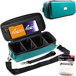 Quiver Time Teal Bolt Collector Card Carrying Case ~ Card/Deck Storage Case with Wrist and Shoulder Strap, Dividers & Separators, Corner Pads + 100 Apollo Card Sleeves ~ Deck Box Bag Compatible