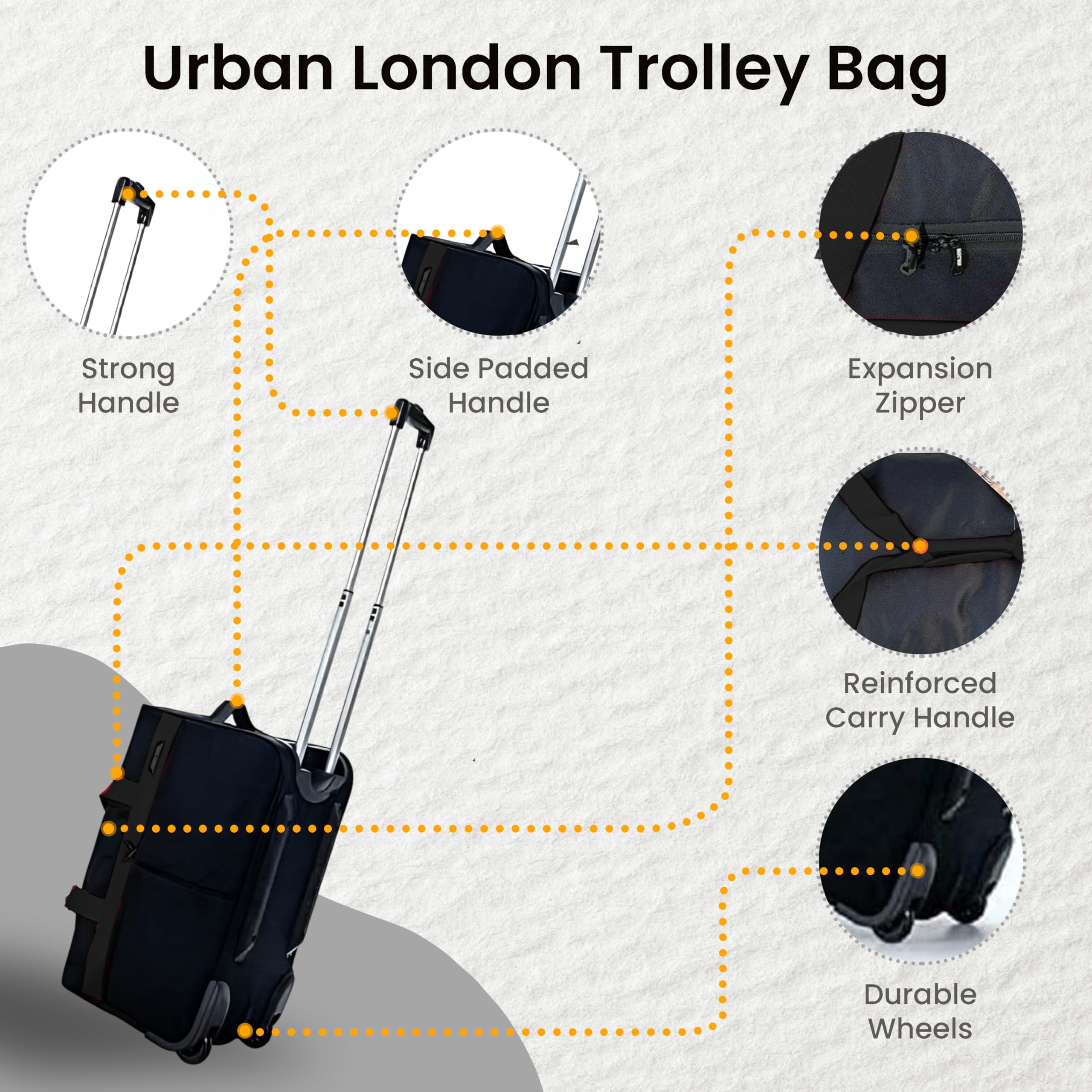 Bolsa de viaje plegable de 20 a 40 pulgadas con ruedas, ligera, 600D, maleta de mano para negocios y vacaciones, equipaje duradero, Black, 40 Inch, Maleta