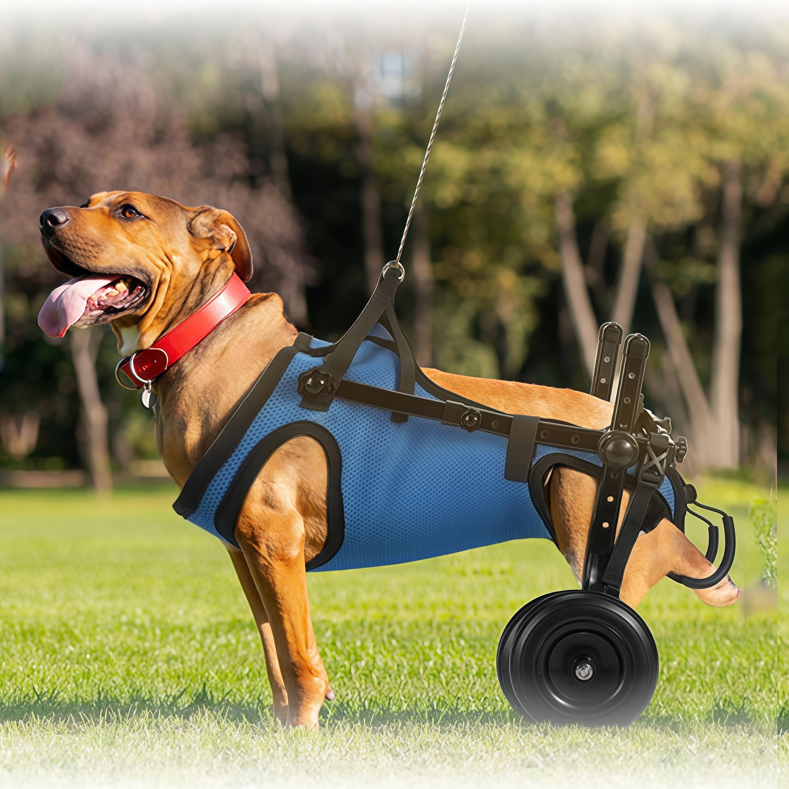 Silla de ruedas de aluminio para perros, carrito de soporte para mascotas de 2 ruedas, ligero y duradero, ruedas silenciosas para una fácil movilidad, ideal para perros discapacitados, tamaño