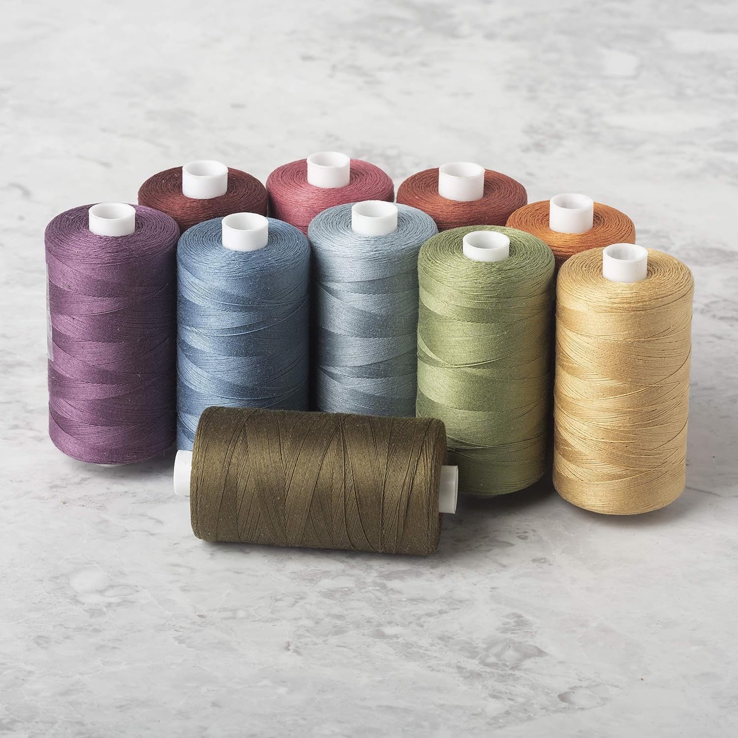 Connecting Threads 100% Cotton Thread Sets - 1200 Yard Spools (Set of 10 - Country Garden)