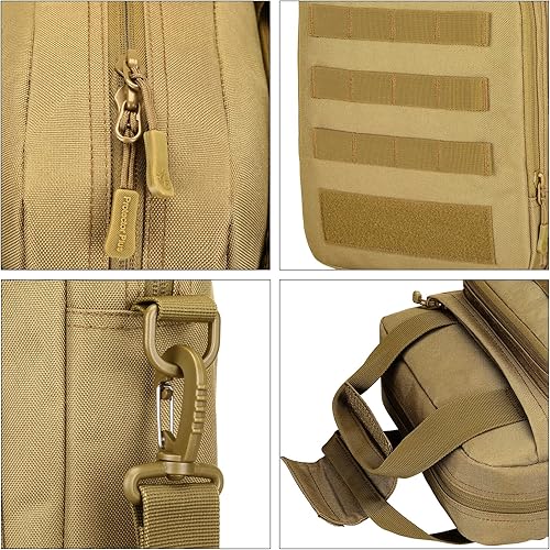 Miniatura 4 de Maletín táctico, bolsa de mensajero para laptop, bolso de hombro Molle resistente para hombre (incluye paquete)