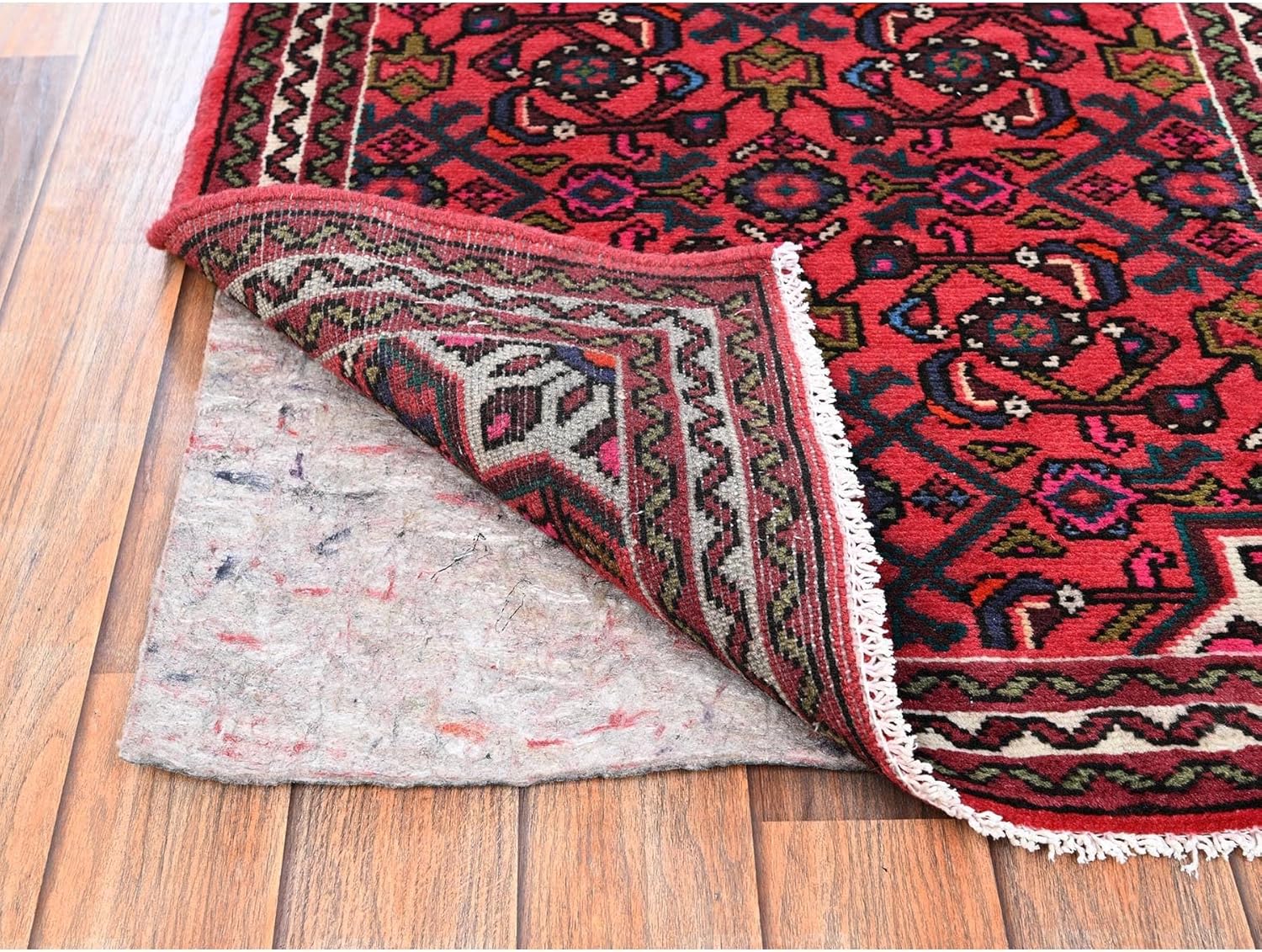 Red Hand Knotted Wool Runner Oriental Rug, 2'5"x6'4", Full Pile Traditional Persian Style Hallway Carpet