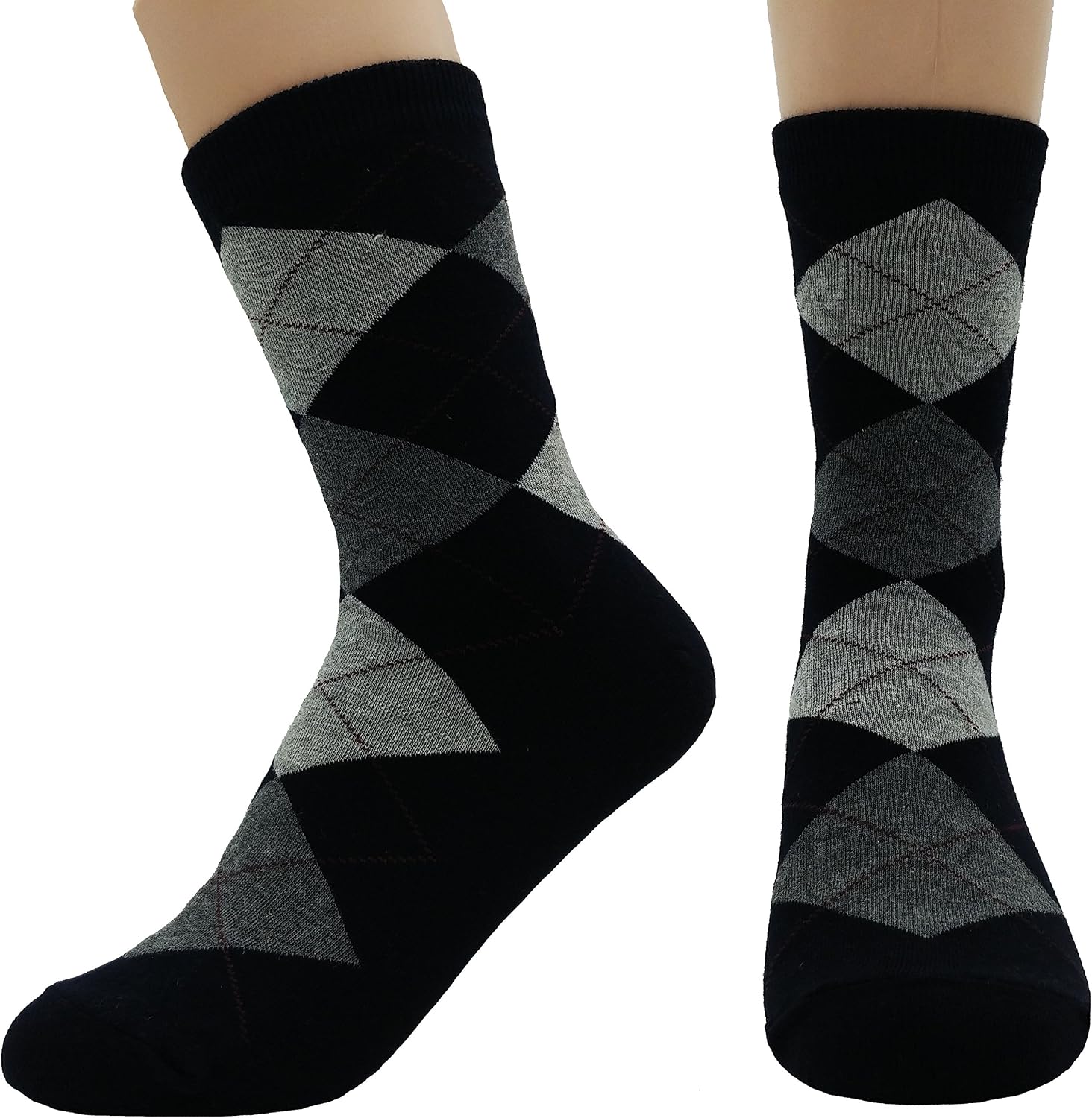 JJMax Women's Everyday Basic Cotton Blend Argyle Comfort Socks