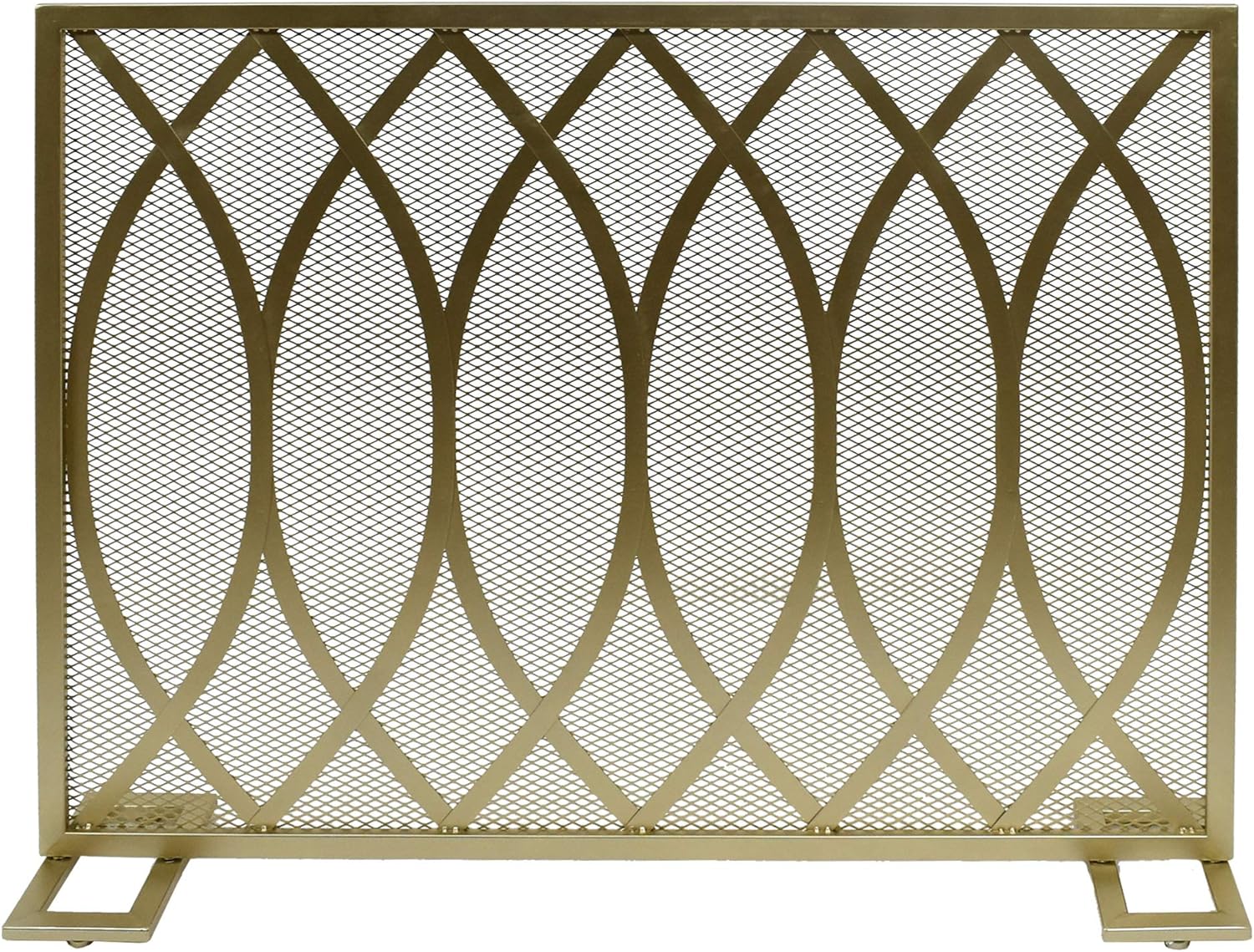 Christopher Knight Home Junior Modern Single Panel Iron Firescreen, Gold Finish