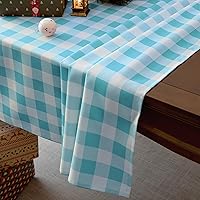 Vista 2 de Mantel a cuadros impermeable de tela - Rectangular de 58x84 pulgadas, clásico de gingham, a cuadros de búfalo para uso en interiores/exteriores
