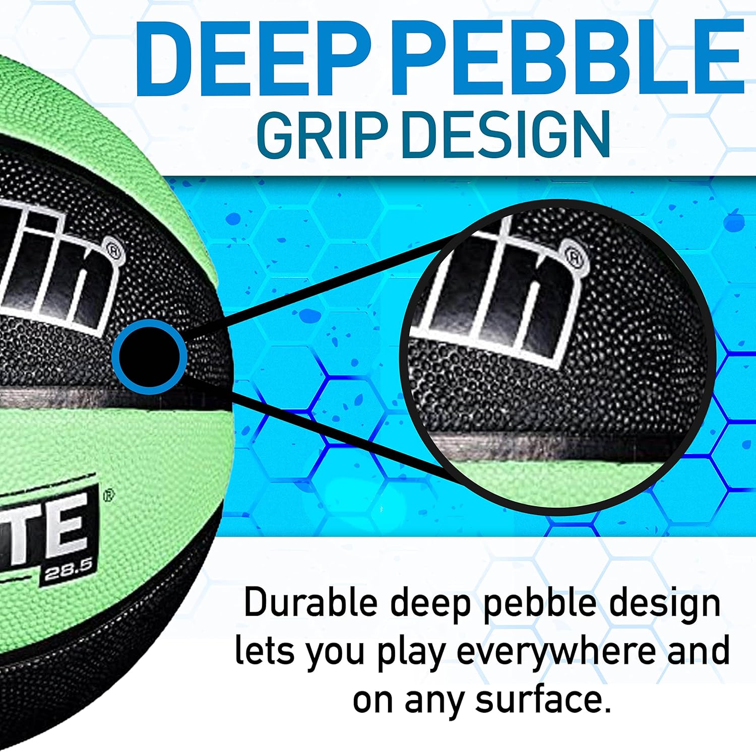 Franklin Sports Grip-Rite 1000 Youth Basketball - Durable Junior Size Basketball for School, Camp, Home Practice - Indoor and Outdoor Use - Multiple Colors and Sizes