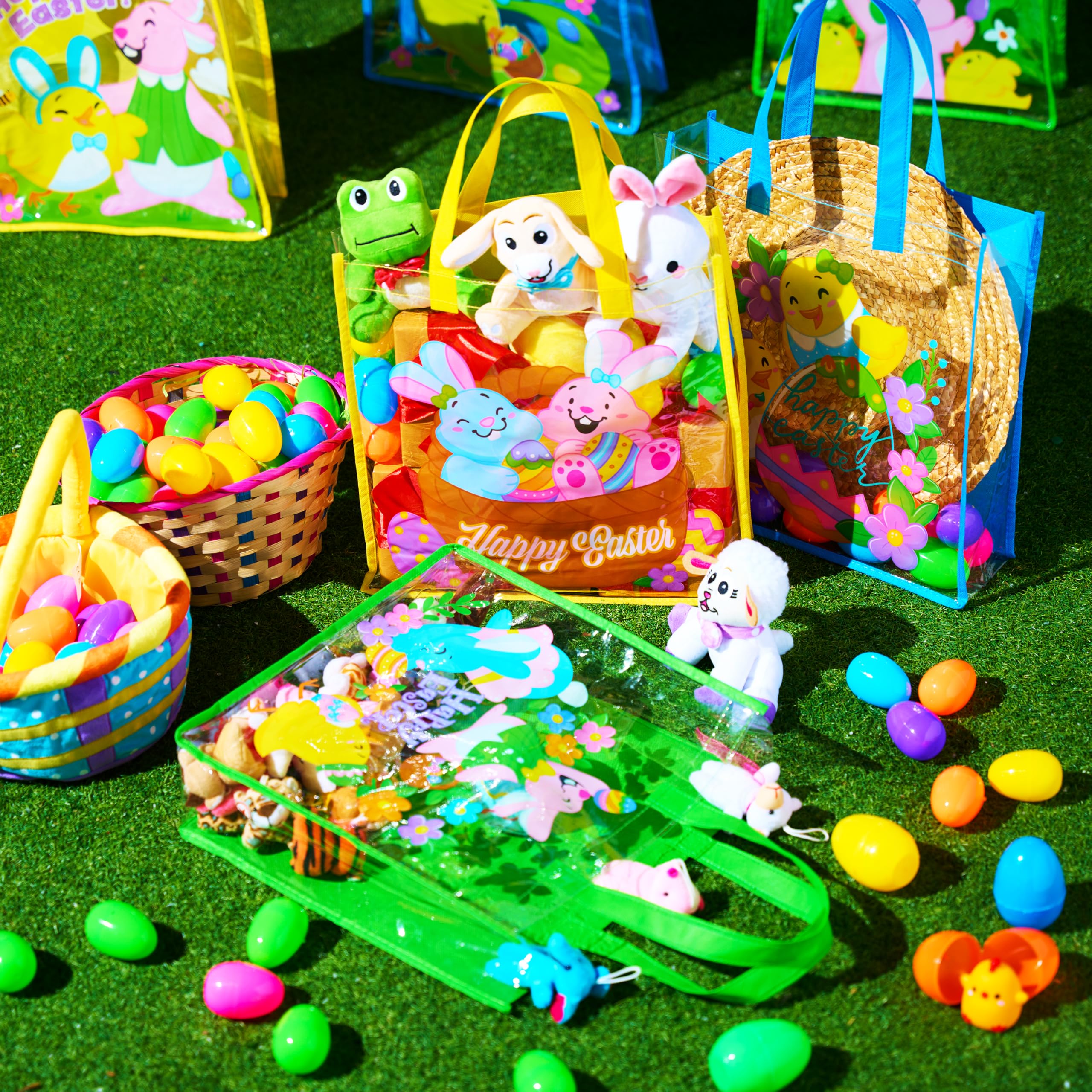 36 Sacs De Chasse Aux Œufs De Pâques - 6 Modèles Mignons - Sacs Cadeaux Non Tissés Pour Enfants