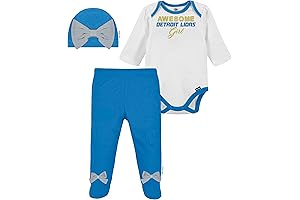 Official NFL Detroit Lions Baby Girls Nfl Team Footed Pant and Bodysuit Gift Set