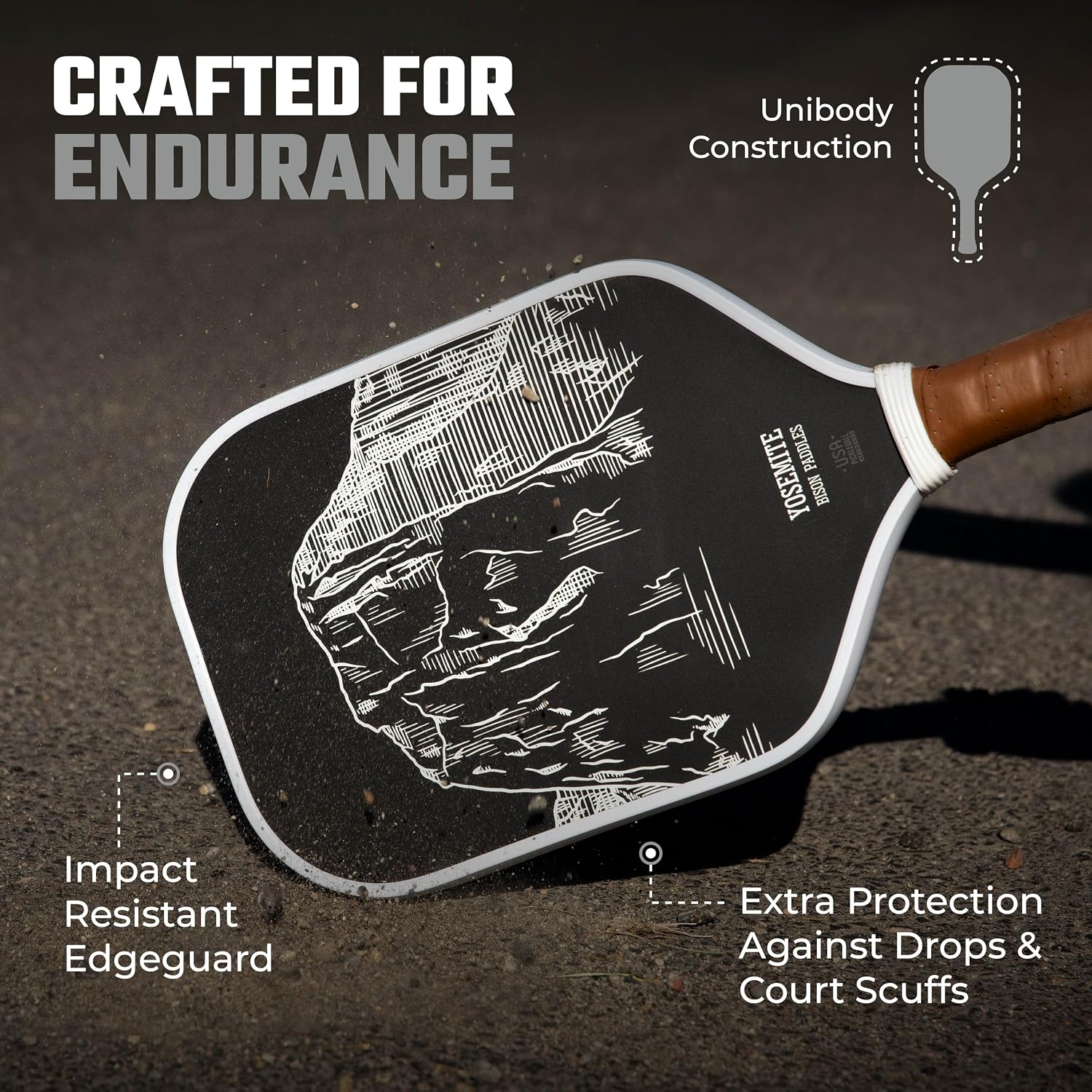 Bison Paddles: Carbon Fiber Pickleball Paddle Set of 2 - National Parks Edition | Durable Unibody Construction | Textured Carbon Fiber Surface | Every Purchase Helps Fund National Parks