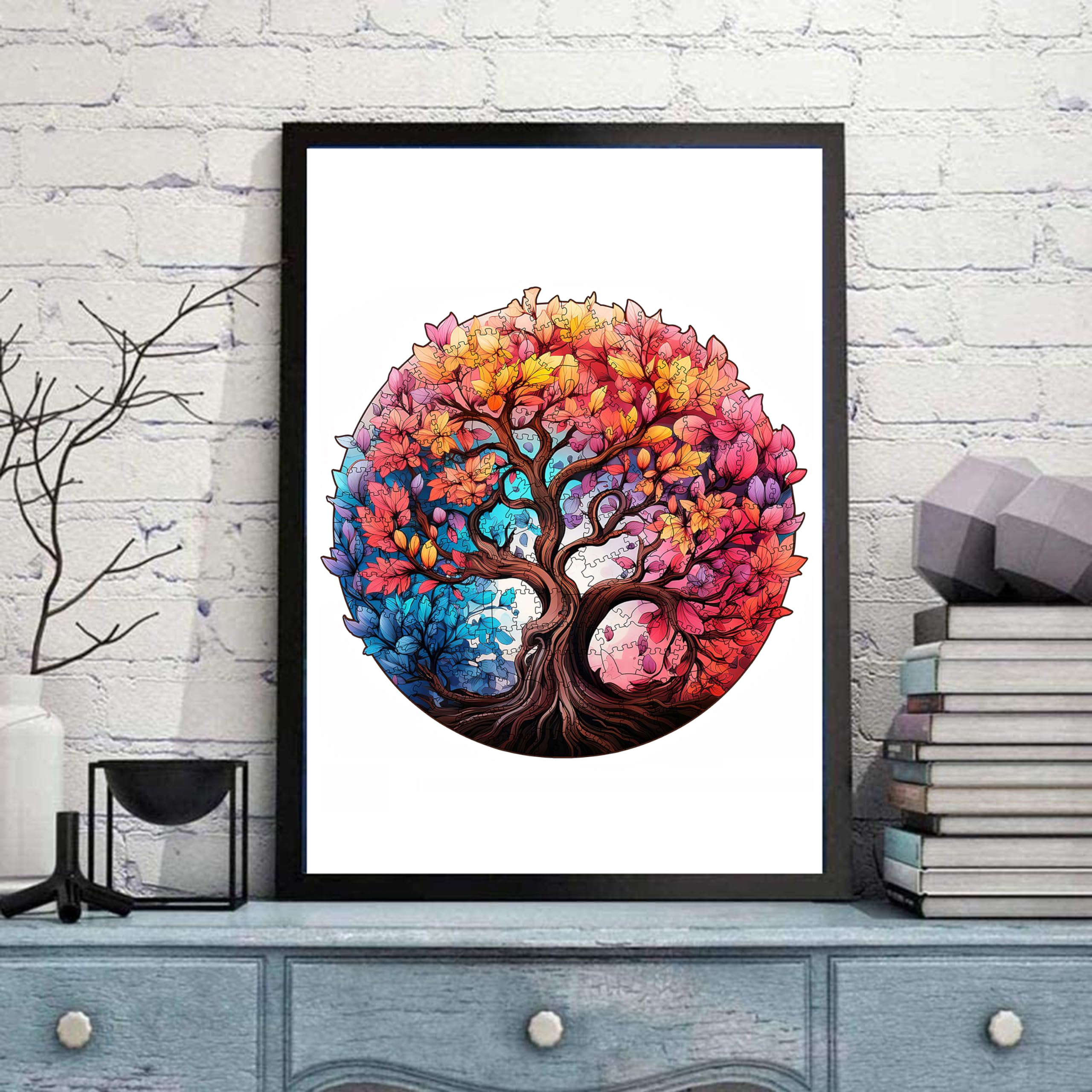 Holzpuzzle Für Erwachsene – 200 Teile, 'The World Tree' Mit Tieren, 30,5x30,5 Cm