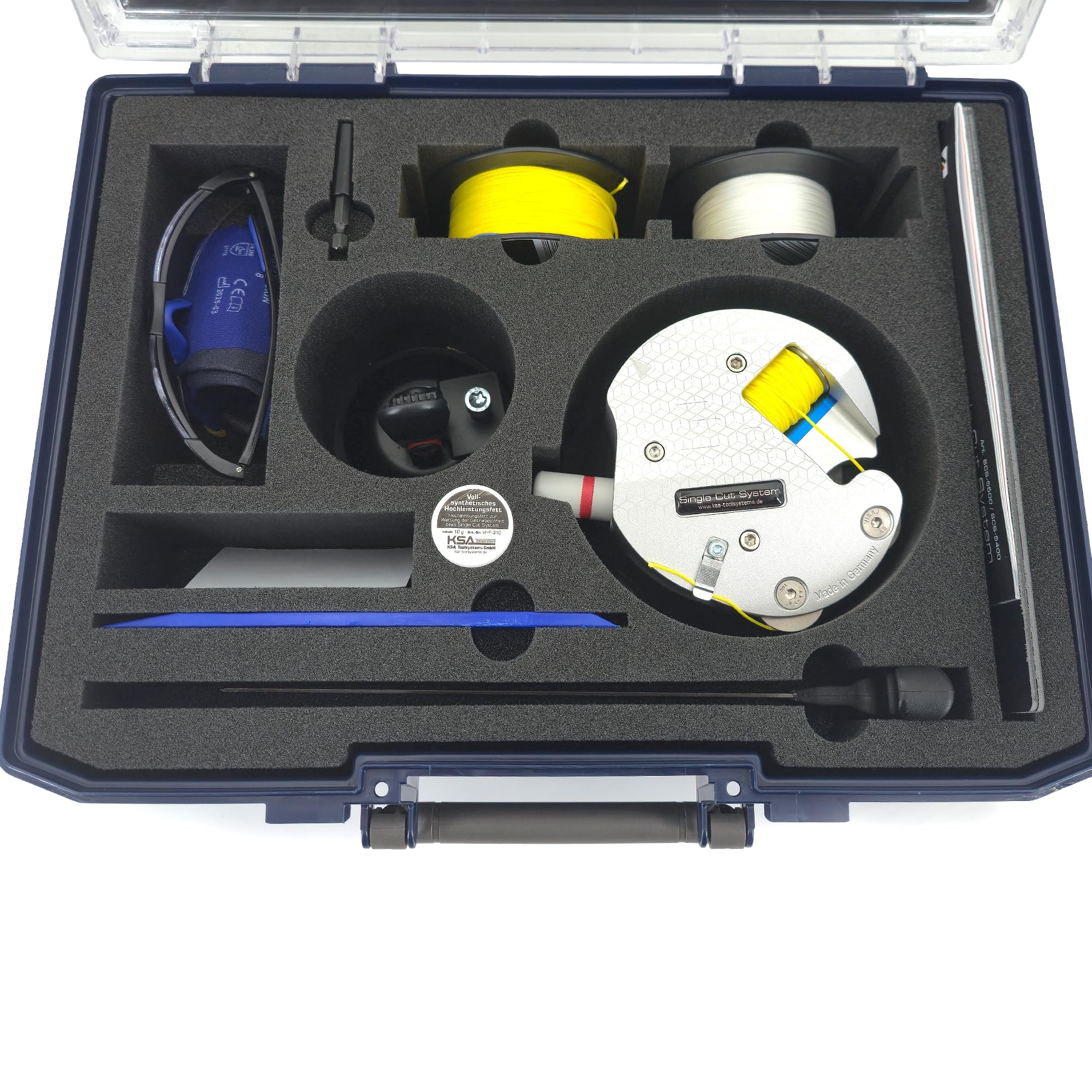 SCS-5510S Single Cut System 5.0 Special Edition 2026 - Autoglas-Scheibenaustrennsystem im Koffer für geklebte Windschutz-, Heck- und Seitenscheiben, Ausglaswerkzeug-Komplettset