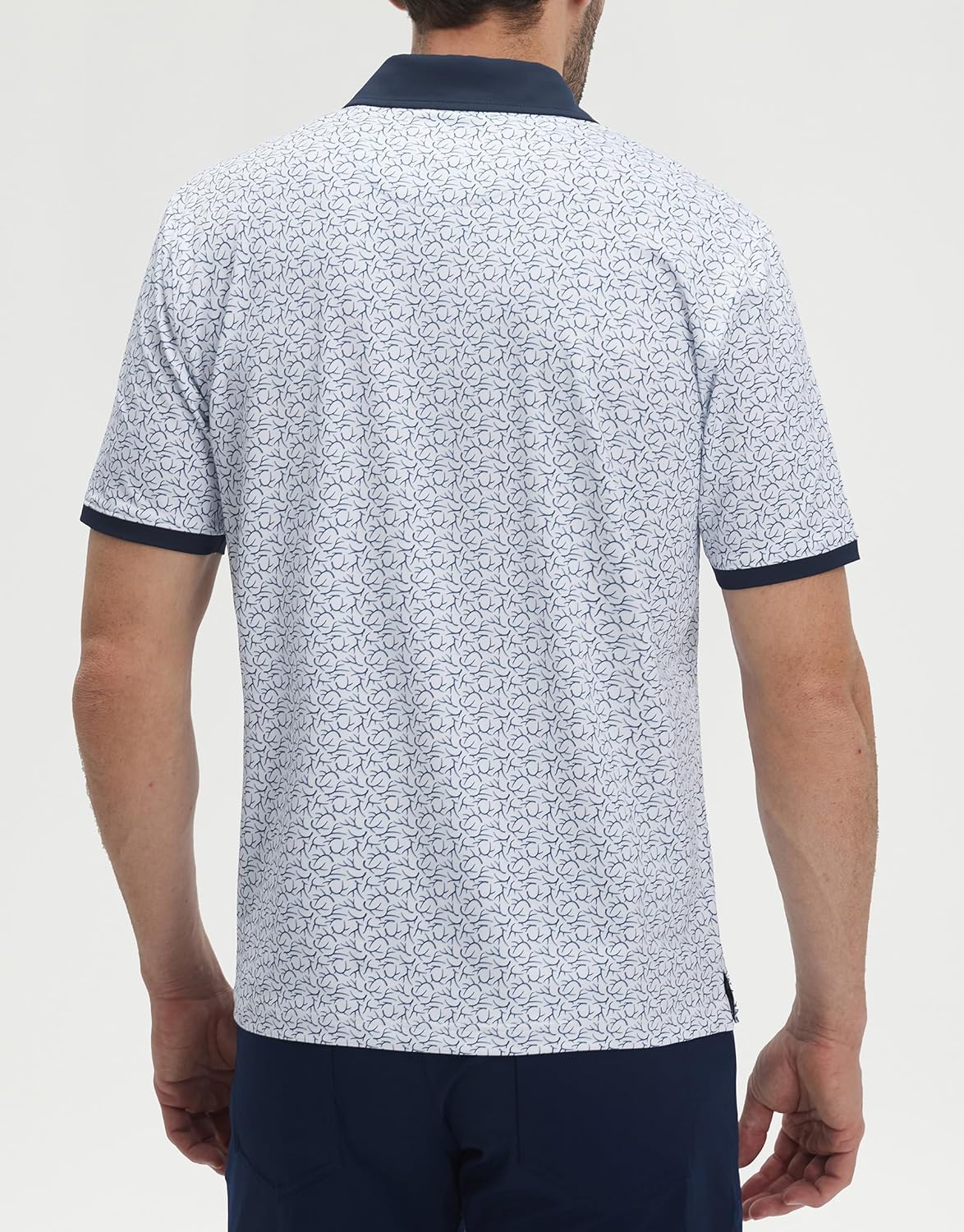 M MAELREG Golf Polo Shirts for Men Dry Fit Performance Lightweight Printing Contrast Collar Mens Golf Shirts Short Sleeve