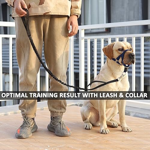 Miniatura 4 de BARKLESS Collar de cabeza sin tirones para entrenamiento y caminar de perros, hecho fácil, suave, ajustable, arnés halter con enlace de seguridad,