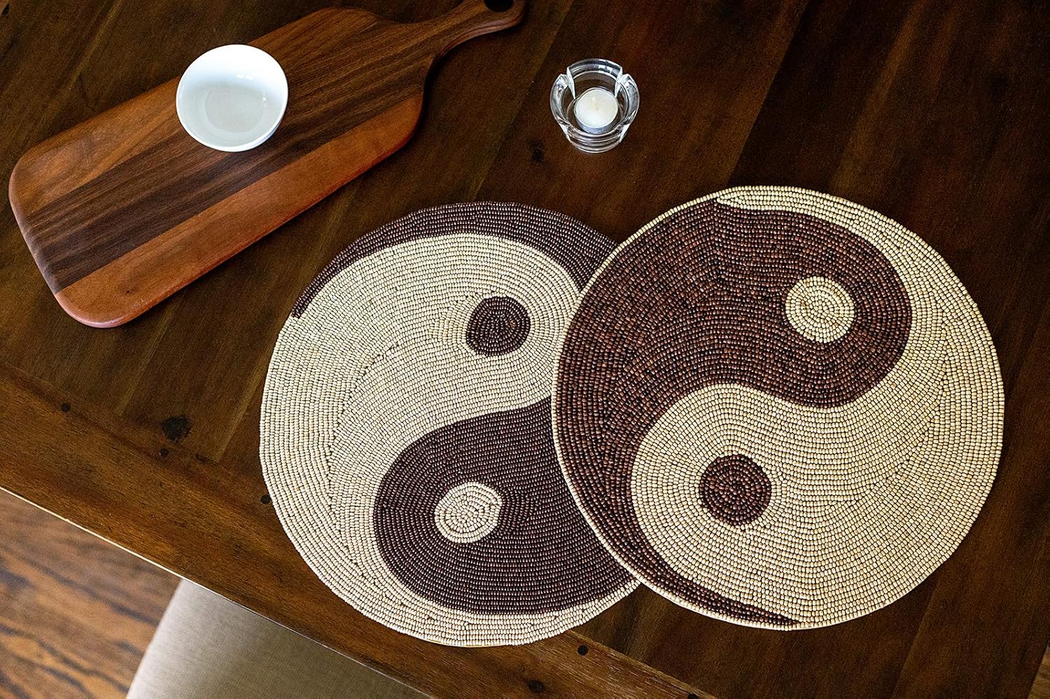 Fеаturеd Prоduсt POPULAR LIFE HOME Zen - Yin & Yang Motif Wooden Bead Embroidered Placemats | Hand Beaded Placemat with Satin Back, Decorative Dining Table Placemats, Brown & Cream, 15” Round (Set of 6) Flаѕh Dеаlѕ - 80% оƒƒ POPULAR LIFE HOME Zen - Yin & Yang Motif Wooden Bead Embroidered Placemats | Hand Beaded Placemat with Satin Back, Decorative Dining Table Placemats, Brown & Cream, 15” Round (Set of 6)