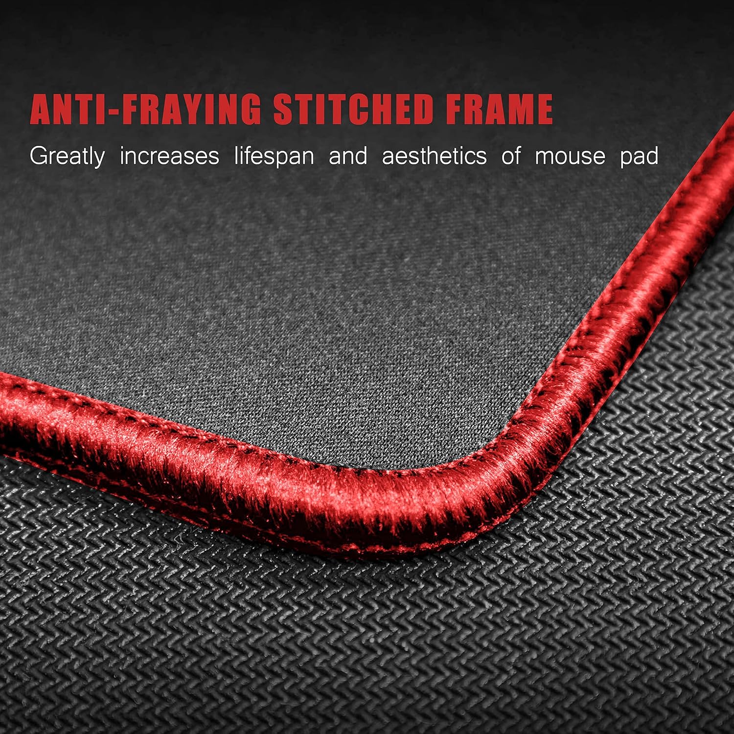 VIPAMZ Large Mouse Pad Gaming Mousepad Black with Red Stitched Edges 36"x12" Desk Mat - Extended Mouse Pads for Desk Protector - Portable Desk Pad for Home and Ofiifce Desk Mats on Top of Desks